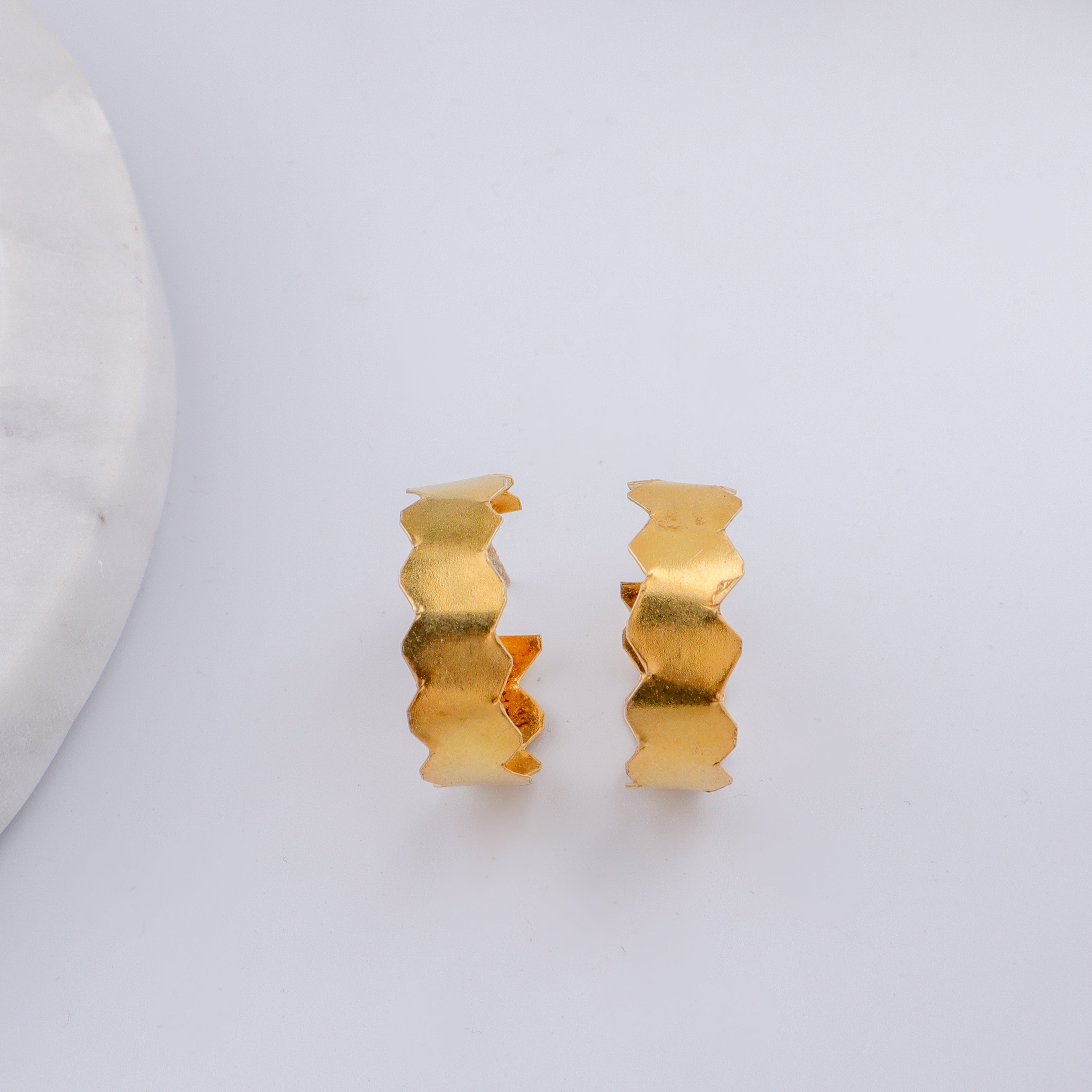 Natasha- Fold Earrings |  92.5 Silver | 22K Gold Plated