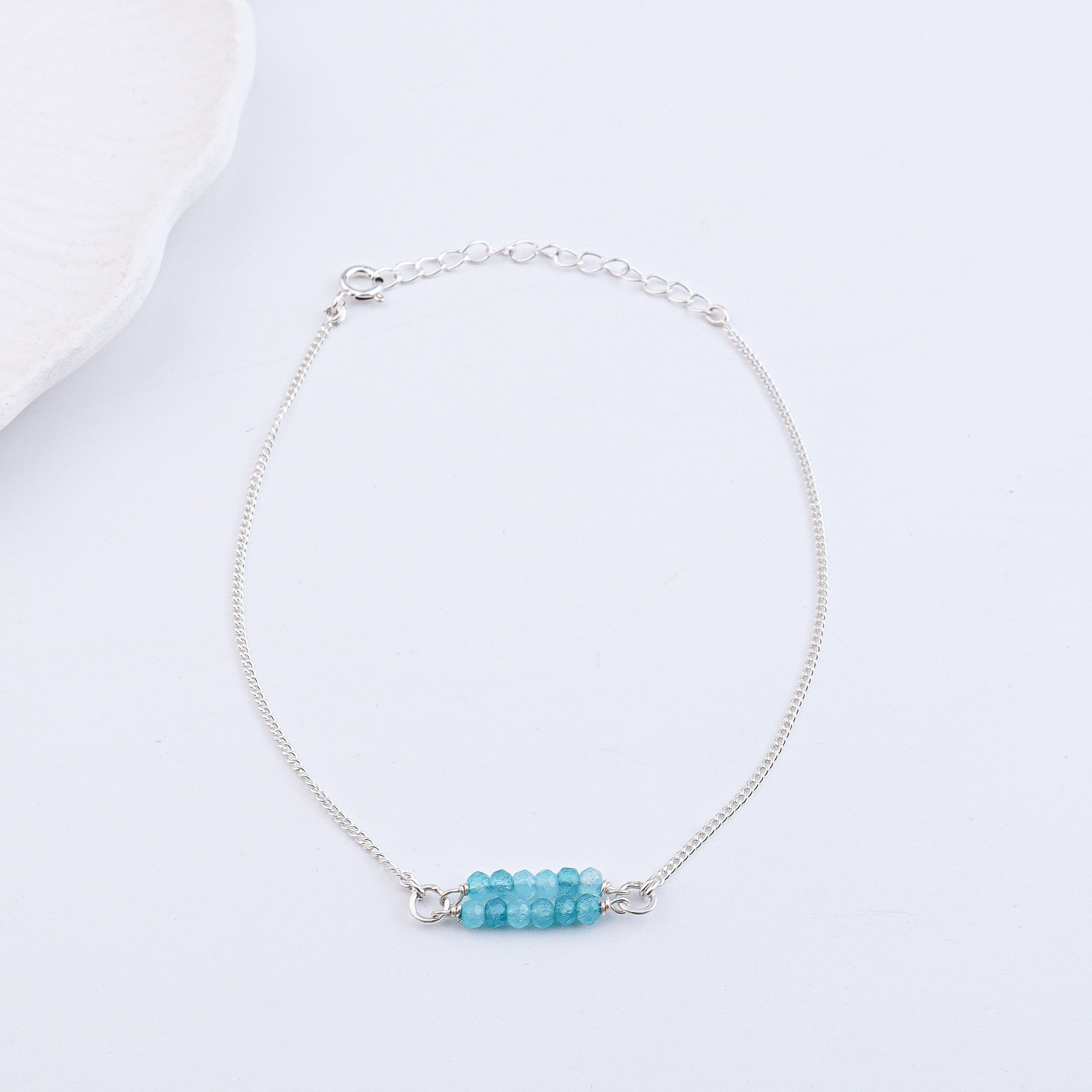 Blue Jade Bridge Silver Anklet (Project Handmade)