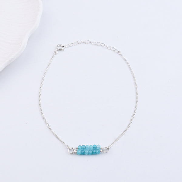 Blue Jade Bridge Silver Anklet (Project Handmade)