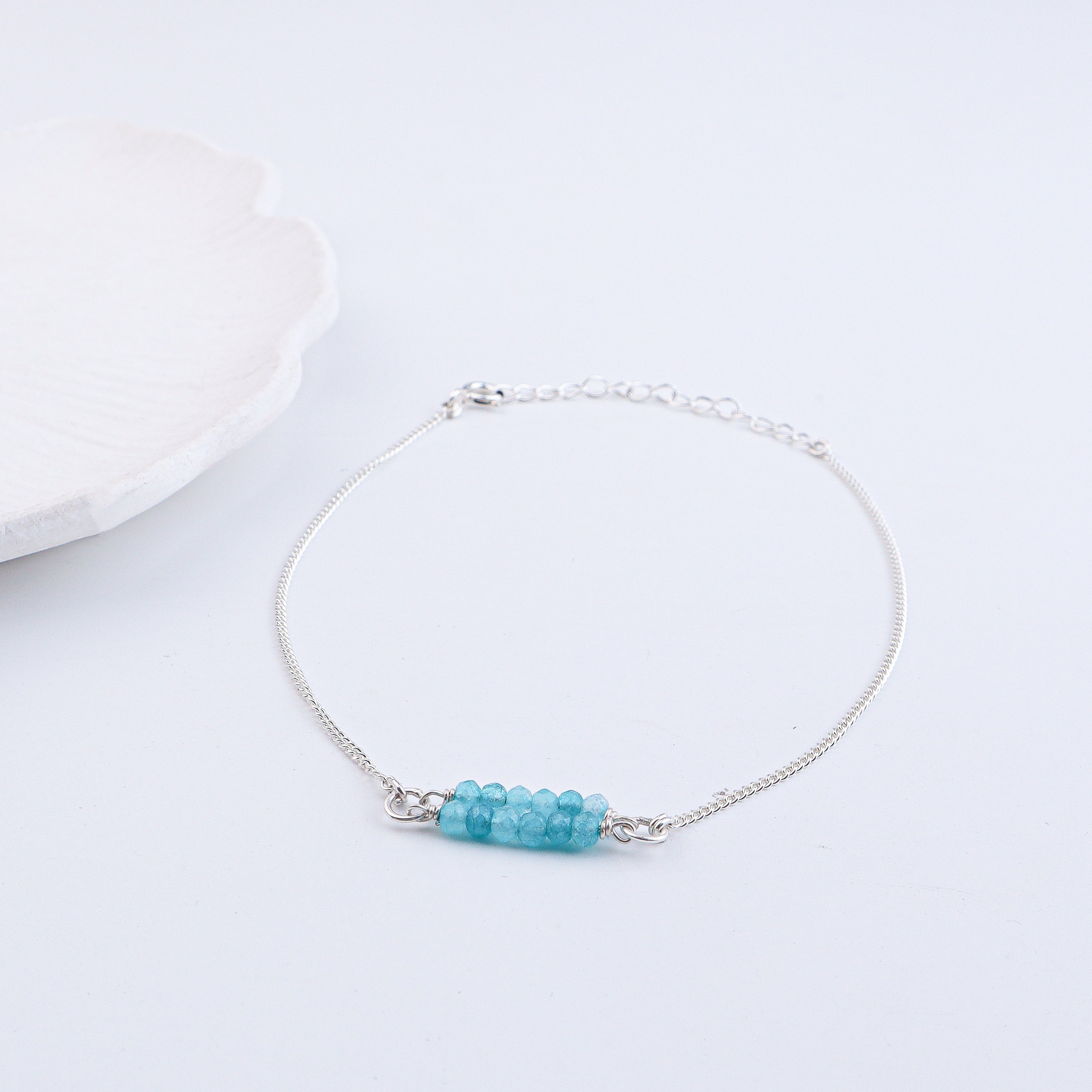 Blue Jade Bridge Silver Anklet (Project Handmade)