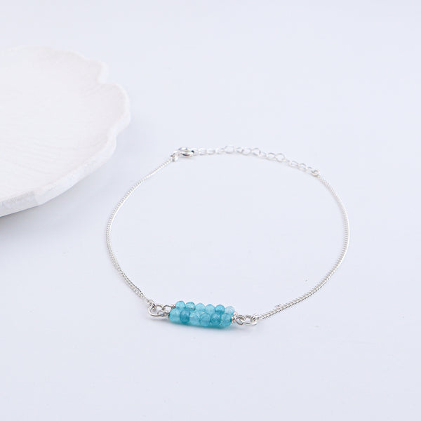 Blue Jade Bridge Silver Anklet (Project Handmade)