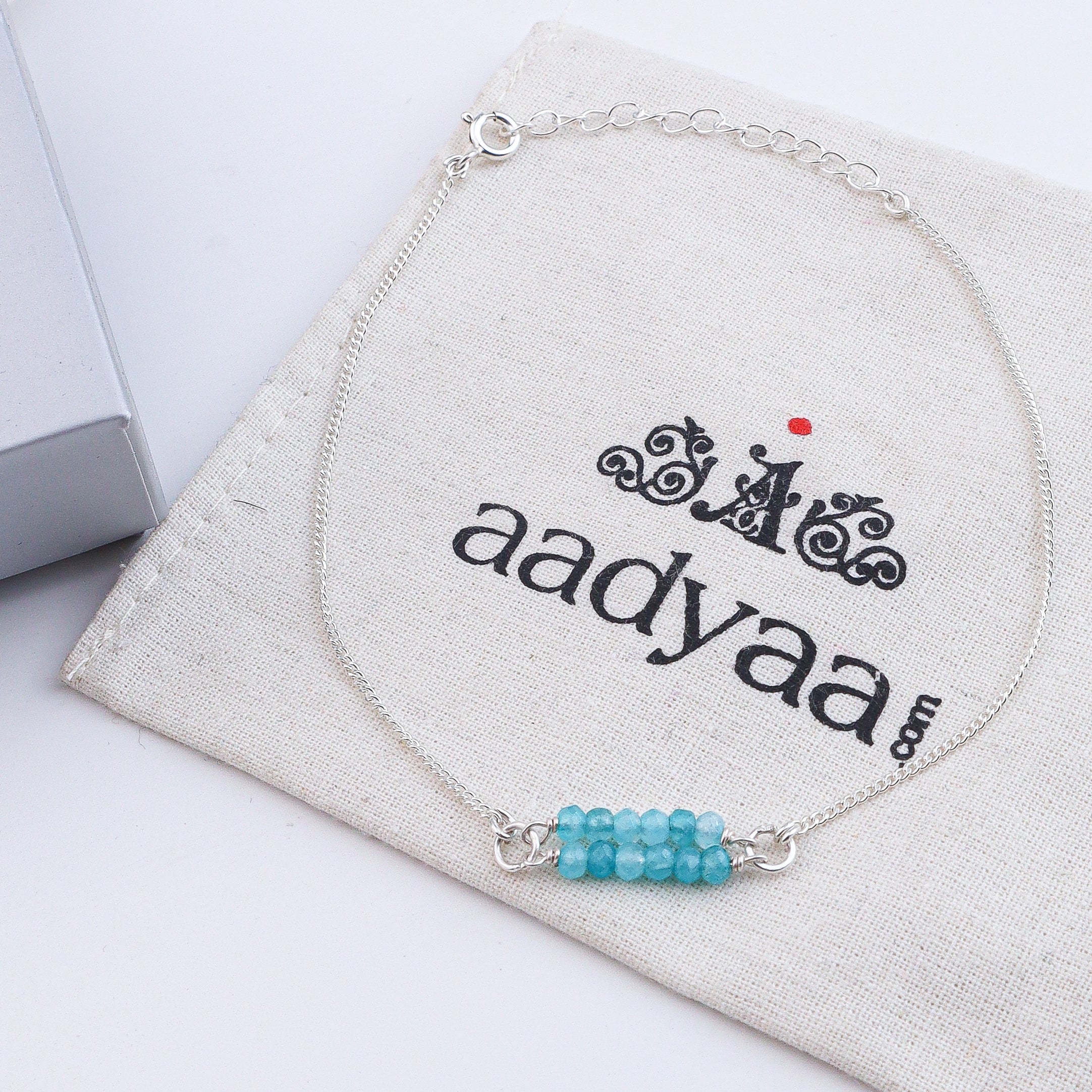 Blue Jade Bridge Silver Anklet (Project Handmade)
