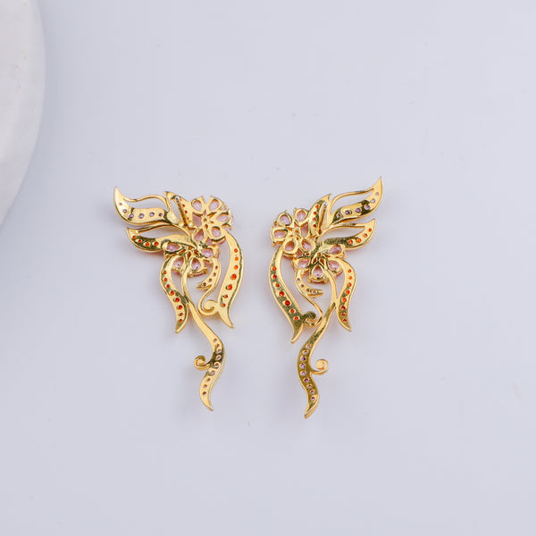 Vine Bloom Earrings | 92.5 Silver | 22K Gold Plated