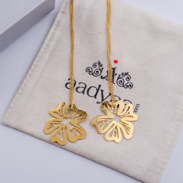 Silver Gulmohar Filigree Laser Cut Dangler Earring |  92.5 Silver | 22K Gold Plated  (Gold Plated)