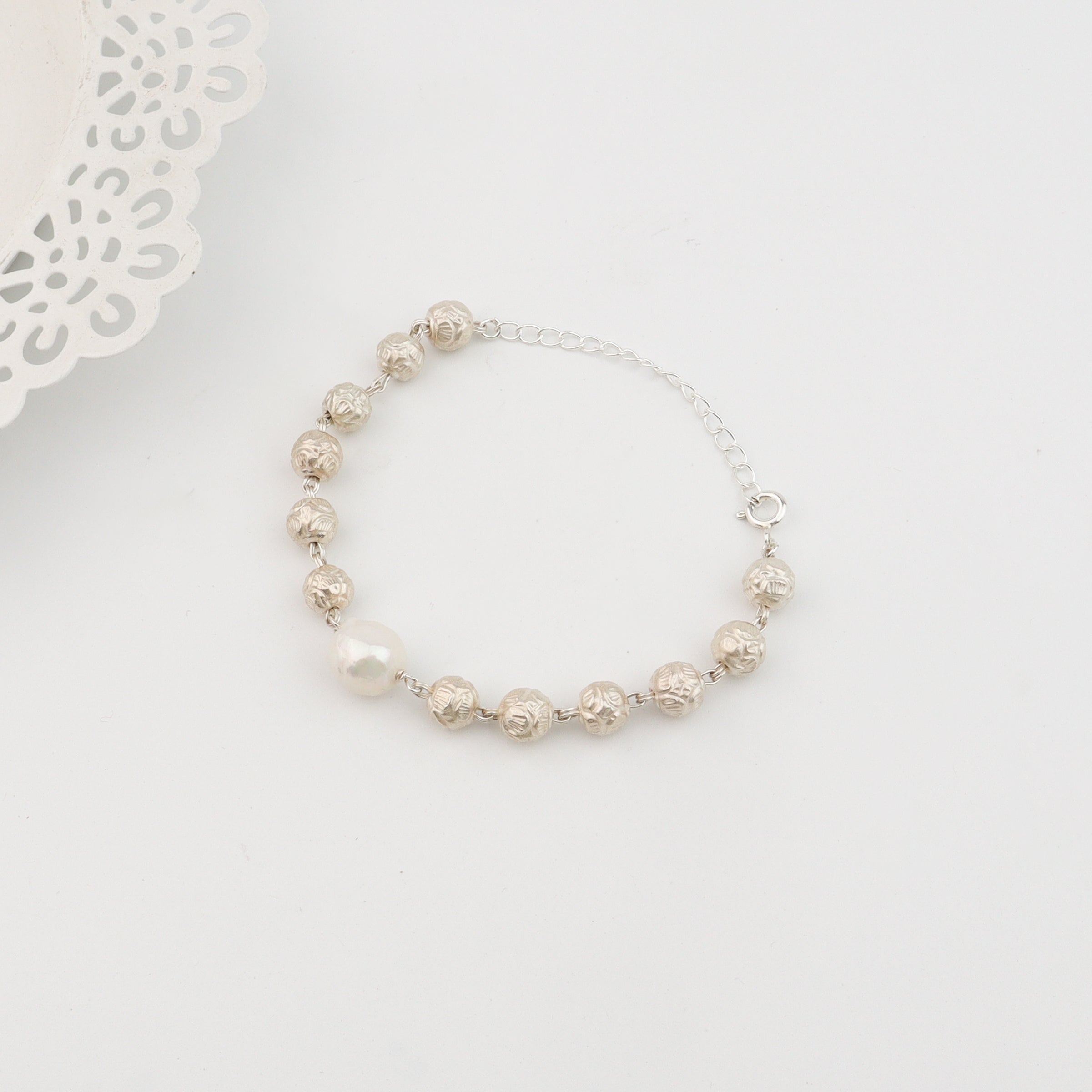 Silver Mohanmaal Bracelet with Pearl