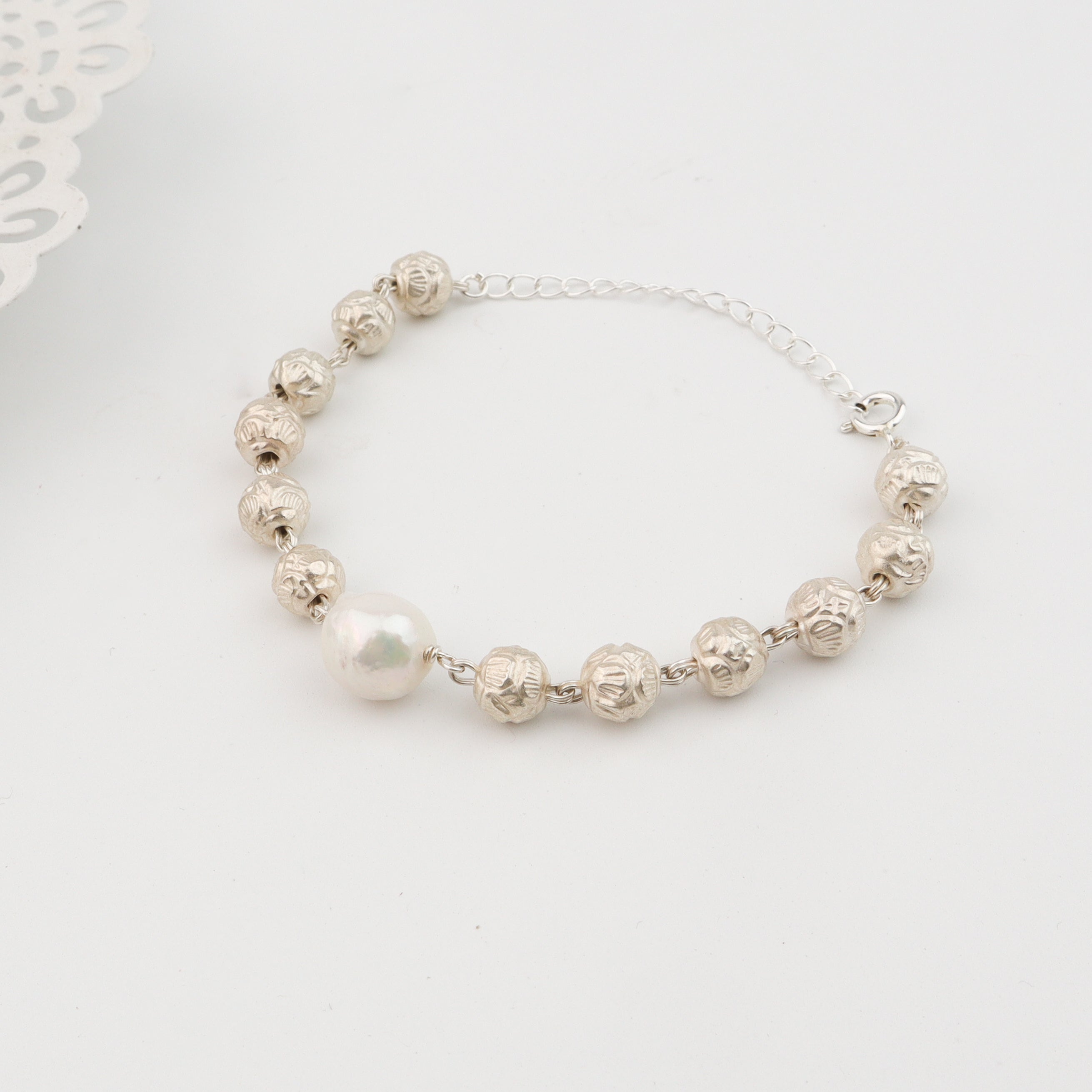 Silver Mohanmaal Bracelet with Pearl