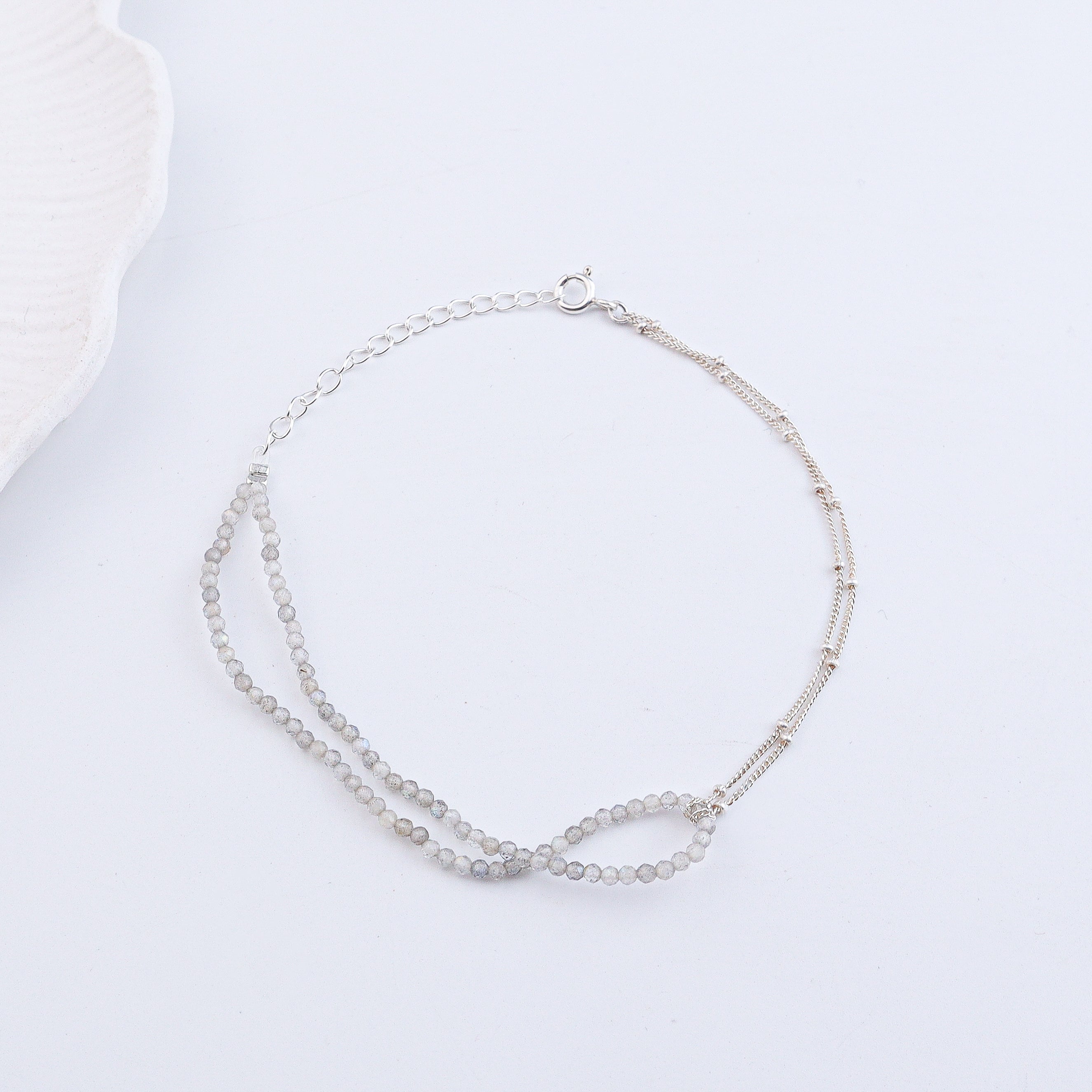 Labradorite Silver Anklet (Project Handmade)