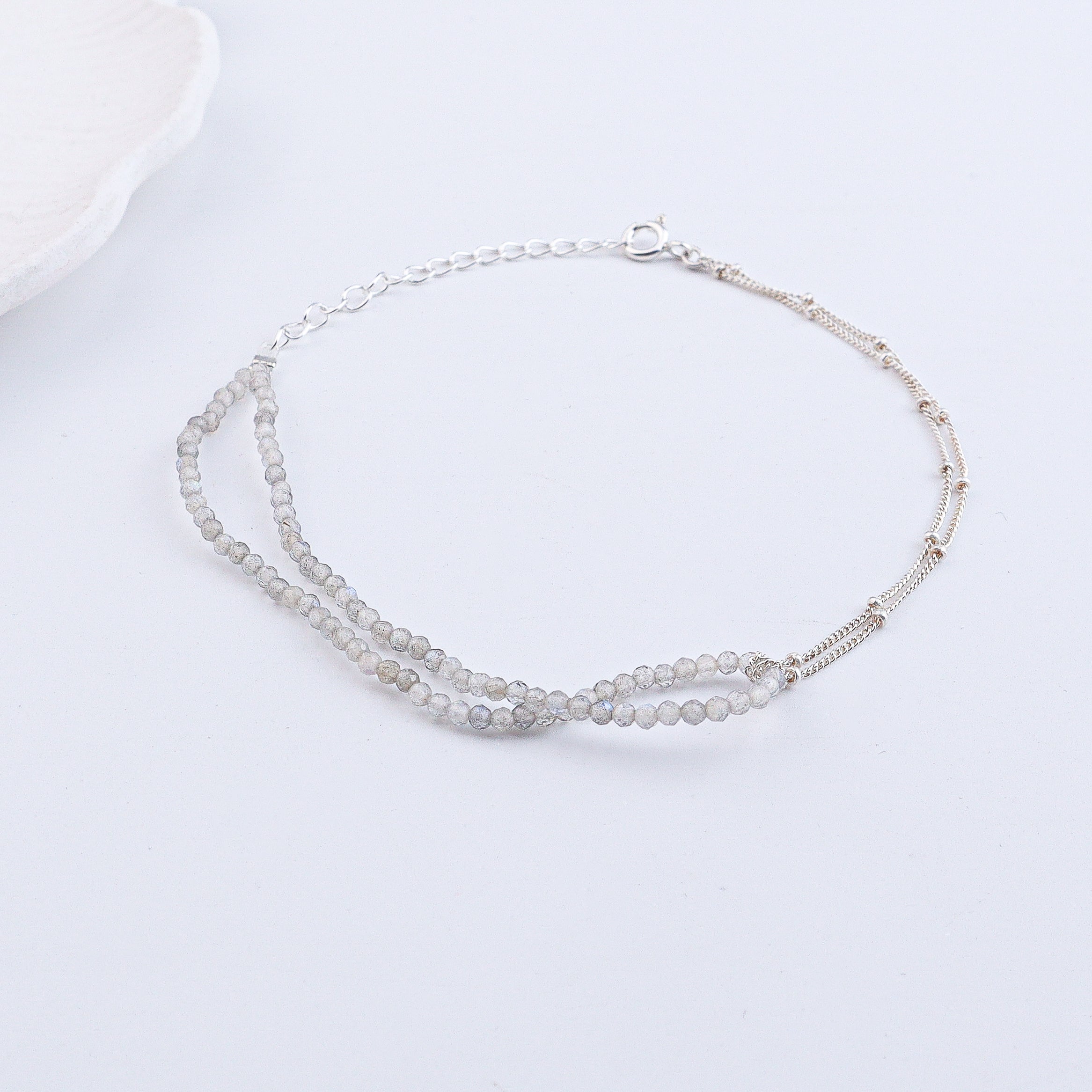 Labradorite Silver Anklet (Project Handmade)