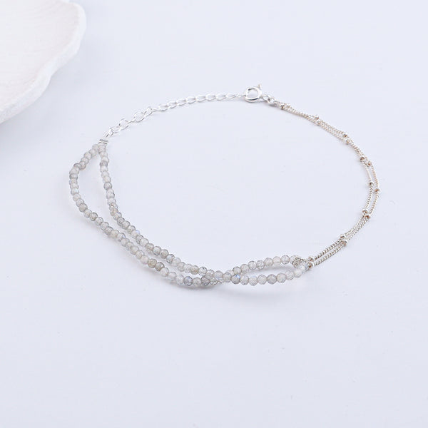 Labradorite Silver Anklet (Project Handmade)