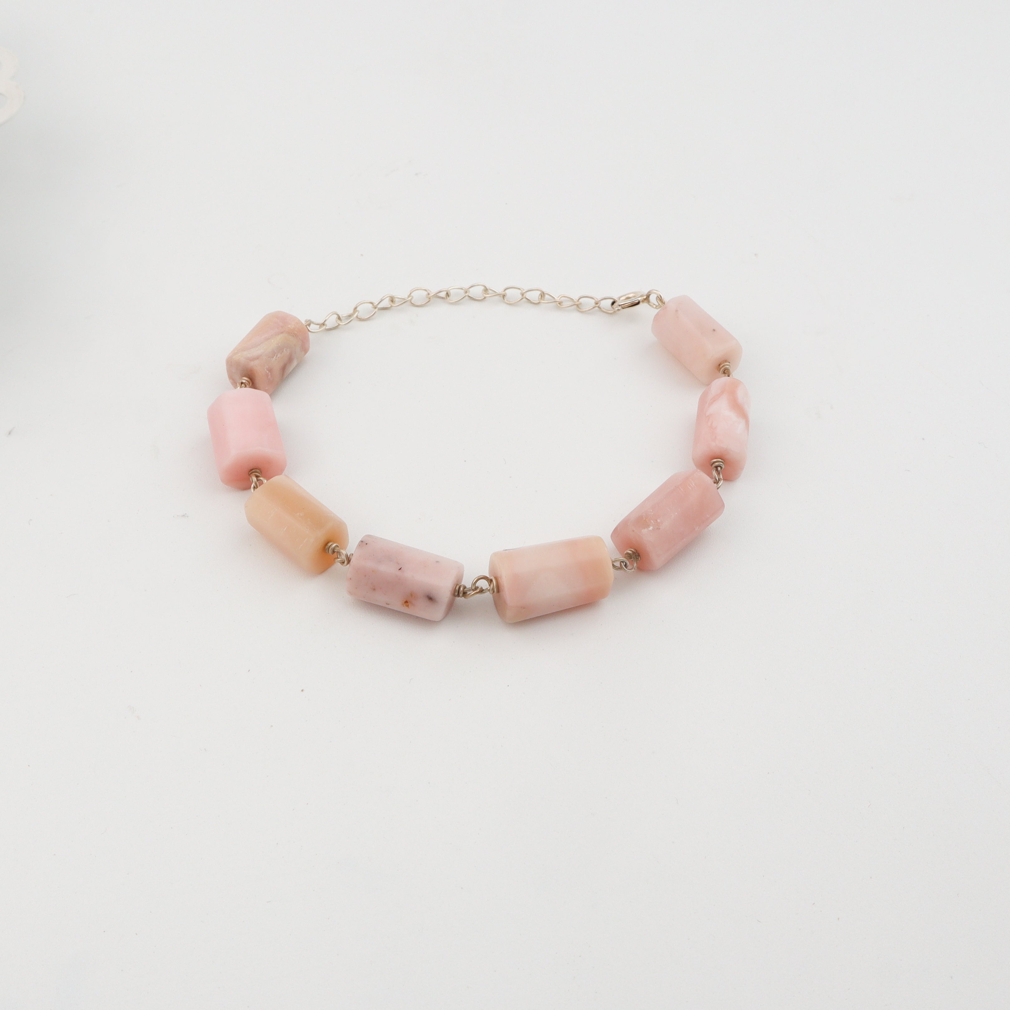 Silver Pink Opal Ganthan Bracelet