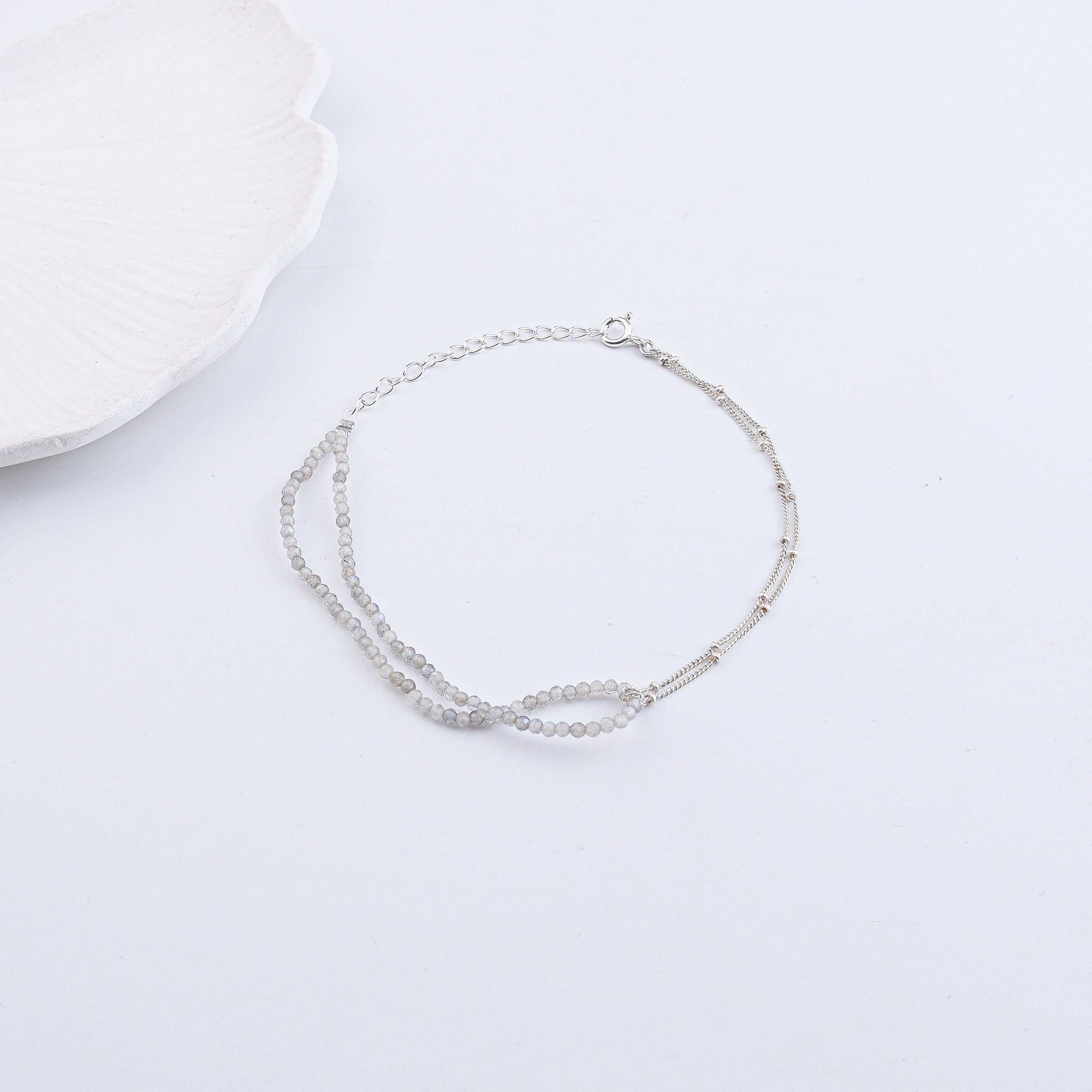 Labradorite Silver Anklet (Project Handmade)