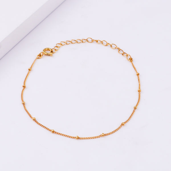 Dainty Silver Chain Bracelet | 22K Gold-Plated