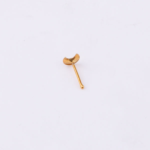 Silver Tiny Chandrakor Nose Pin – Pierced | 22K Gold-Plated
