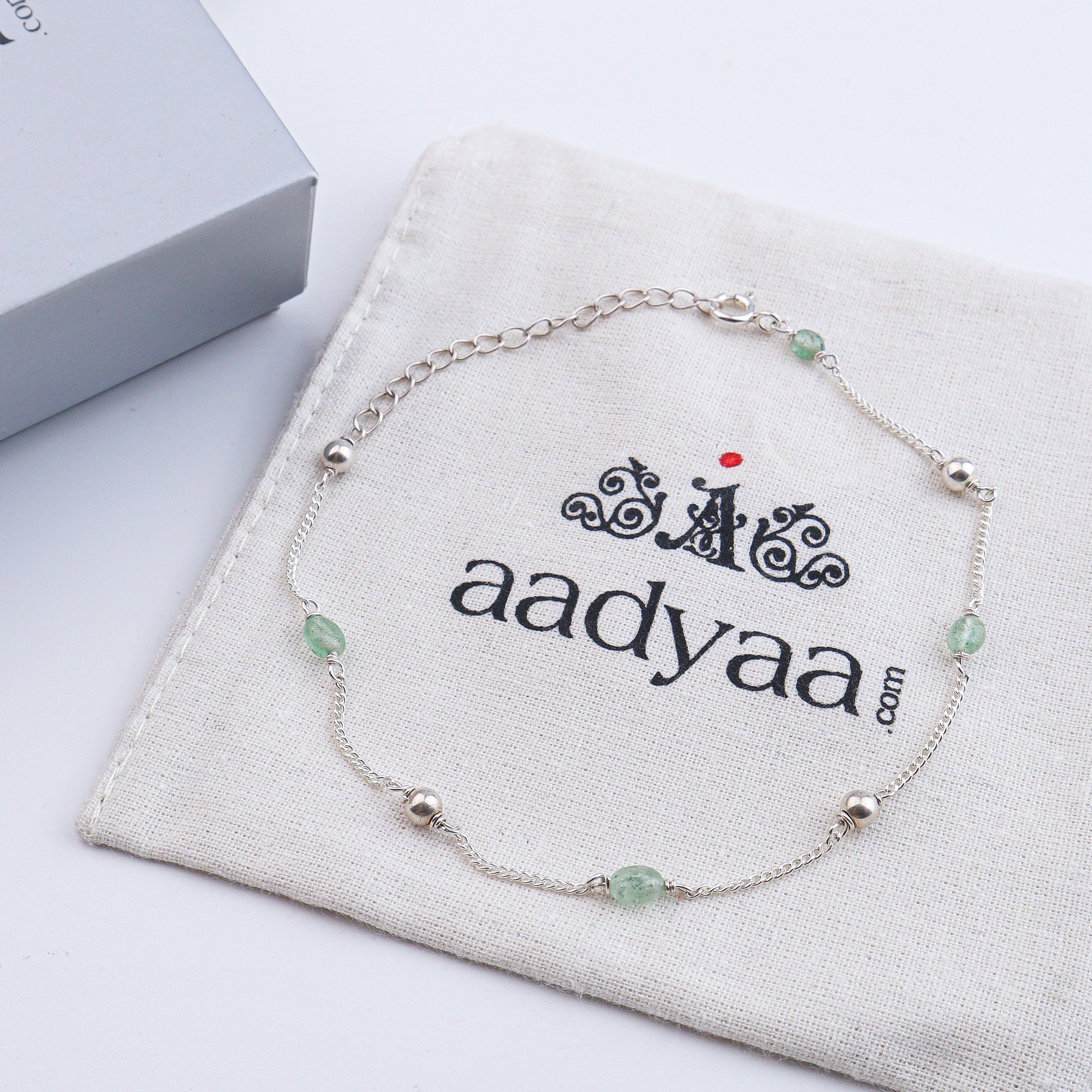 Russian Quartz & Silver Bead Anklet (Project Handmade)
