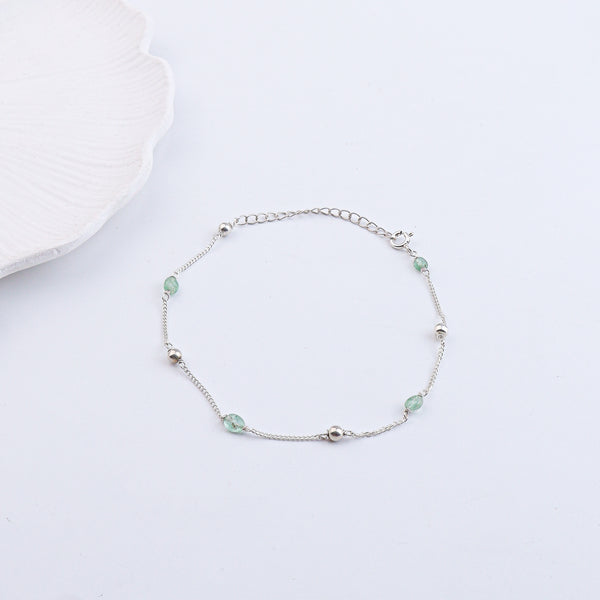 Russian Quartz & Silver Bead Anklet (Project Handmade)