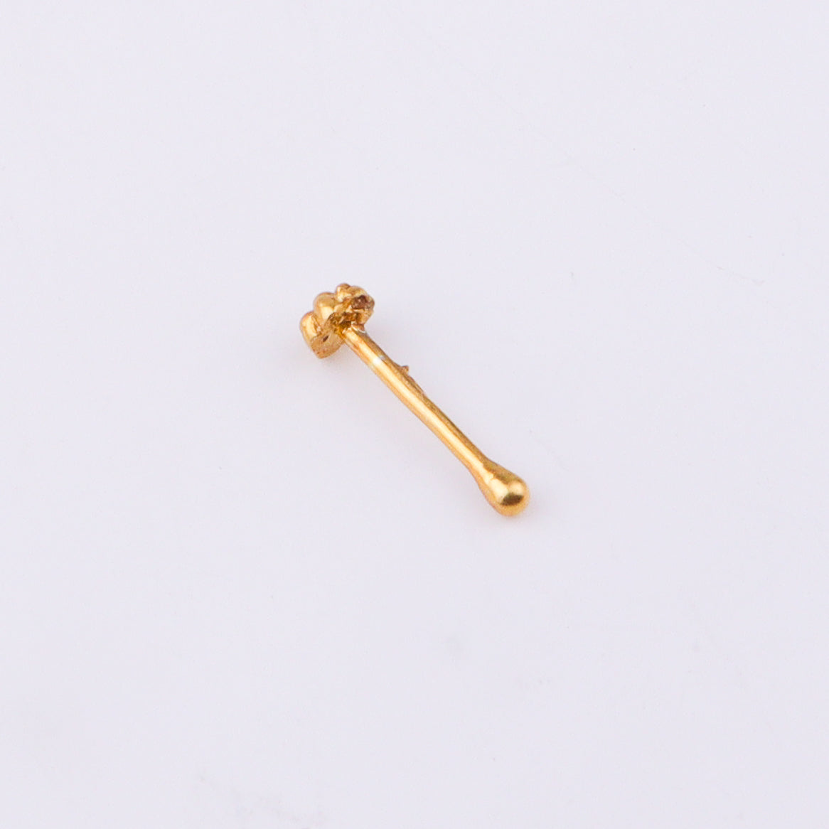Silver Tiny Kudi Nose Pin – Pierced | 22K Gold-Plated