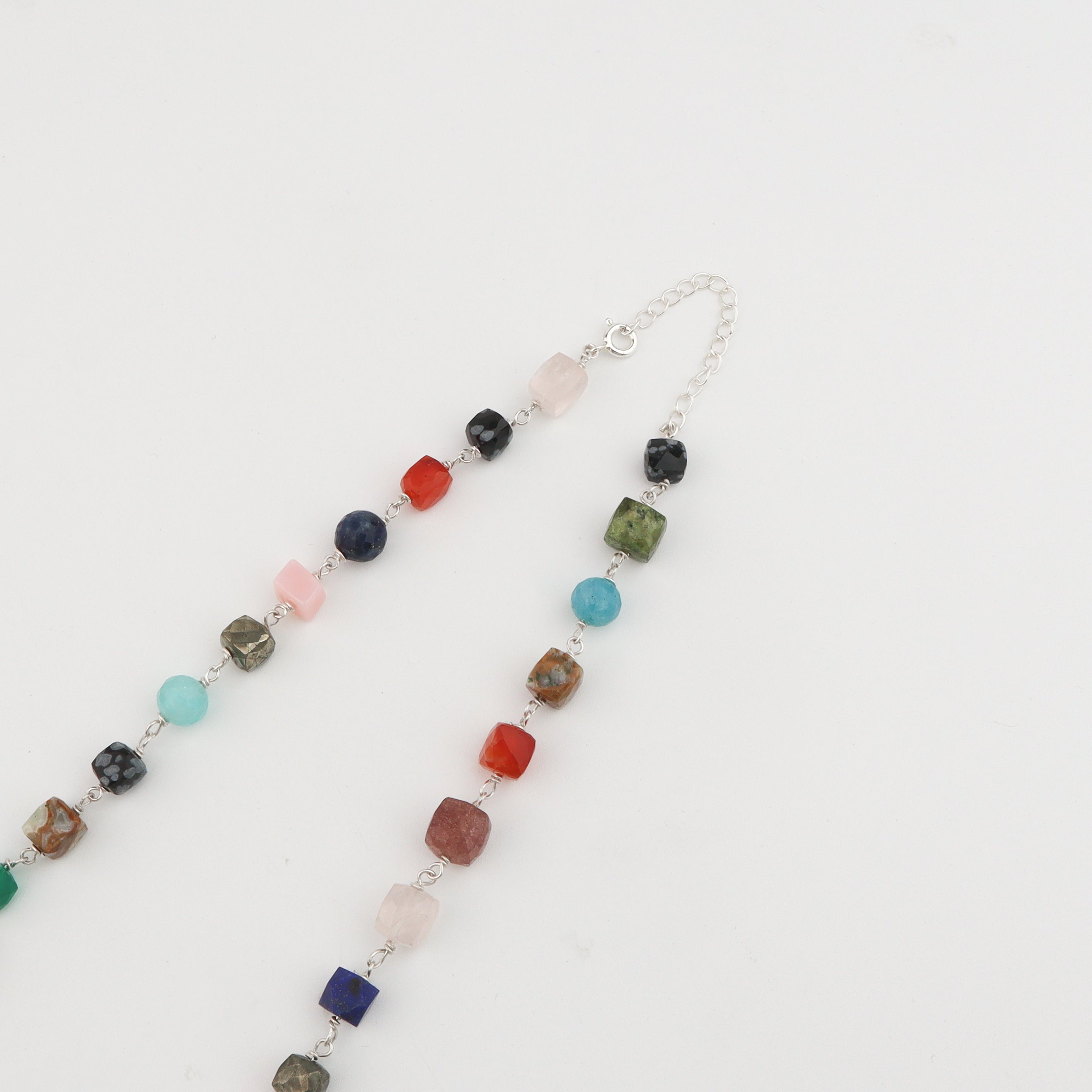 Silver Soorajmukhi Pendant Multicolour Ganthan Necklace