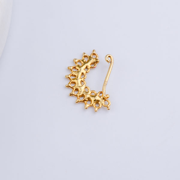 Silver Filigree Nath (Left, Clip-On) | 22K Gold-Plated