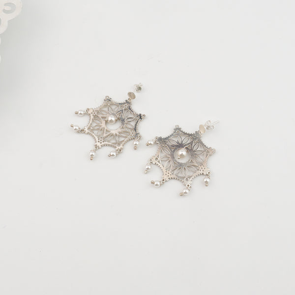 Silver purity certificate with earrings