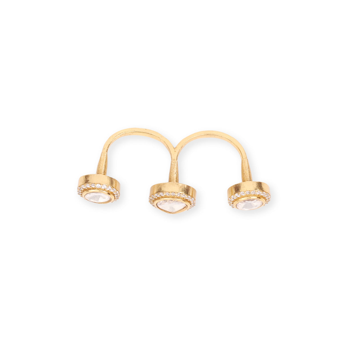 22K Gold Plated Fashion Two Finger Ring