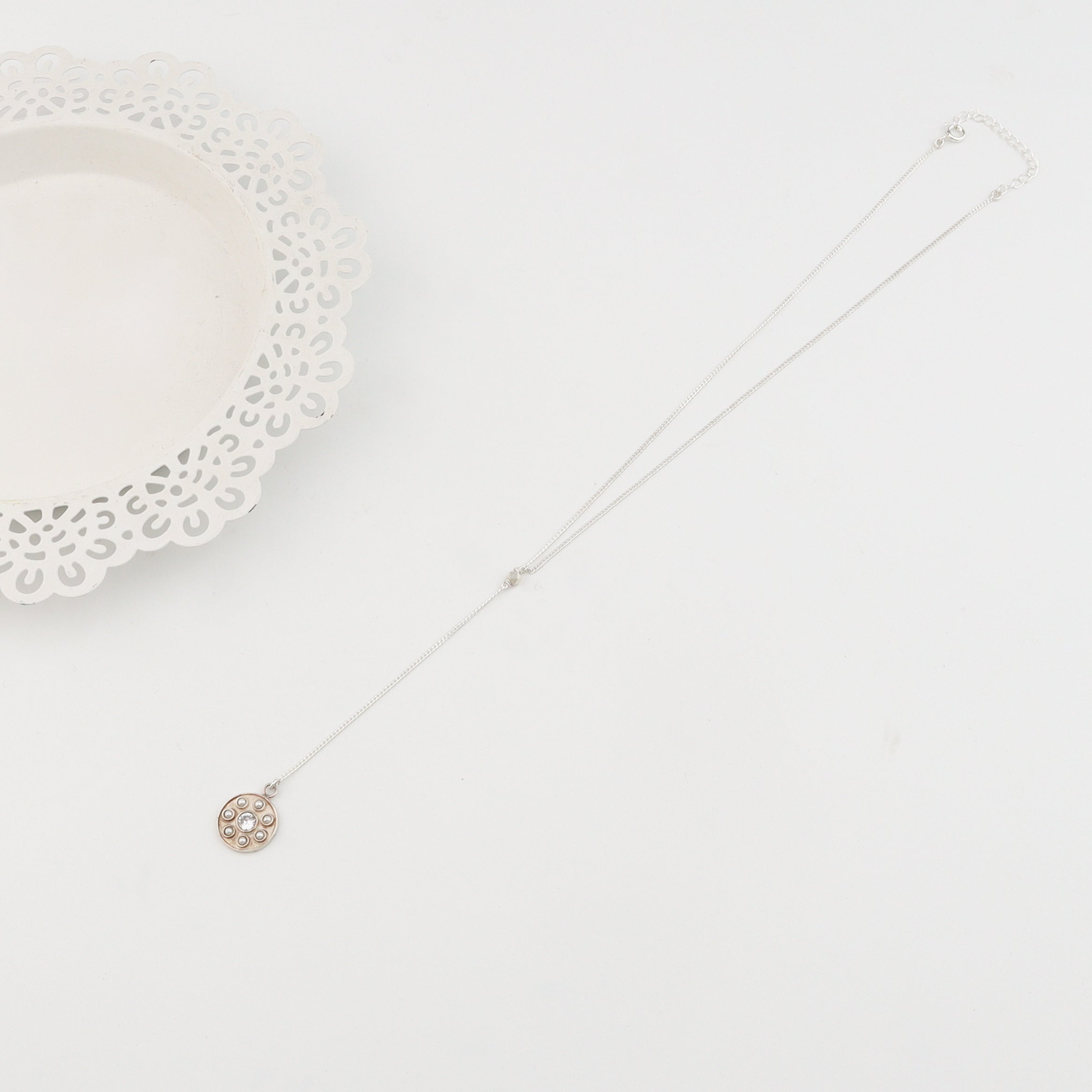 Silver Pendant Y Necklace