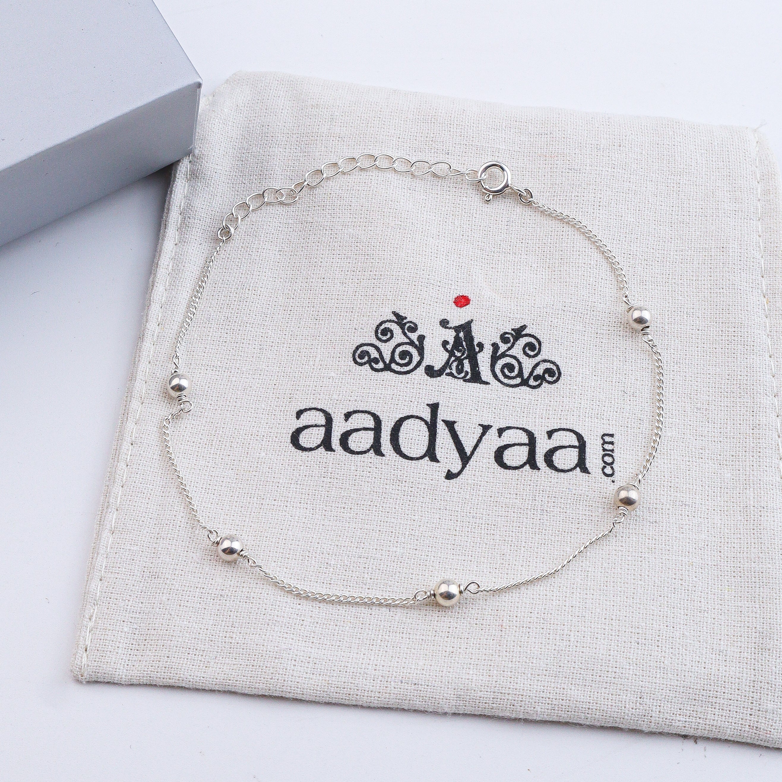 Silver Bead Chain Anklet (Project Handmade)