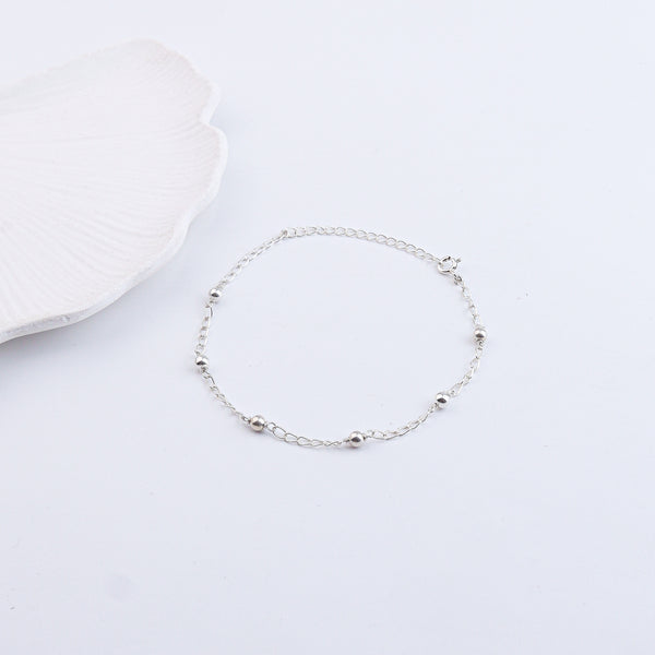 Silver Bead Chain Anklet (Project Handmade)