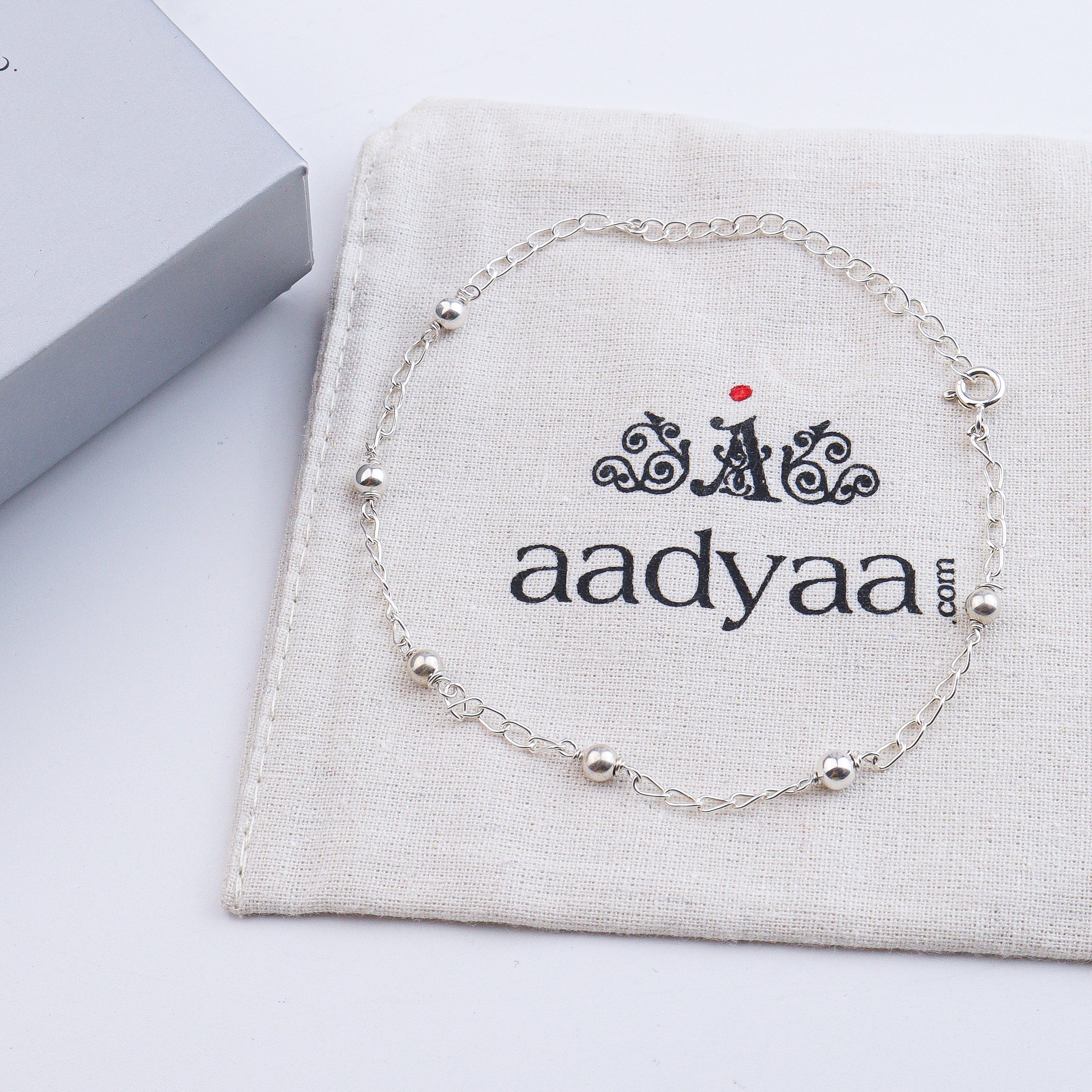Silver Bead Chain Anklet (Project Handmade)