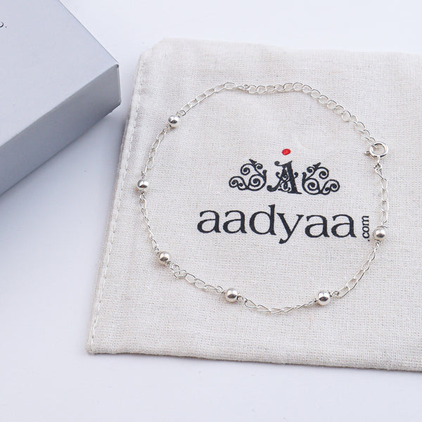Silver Bead Chain Anklet (Project Handmade)