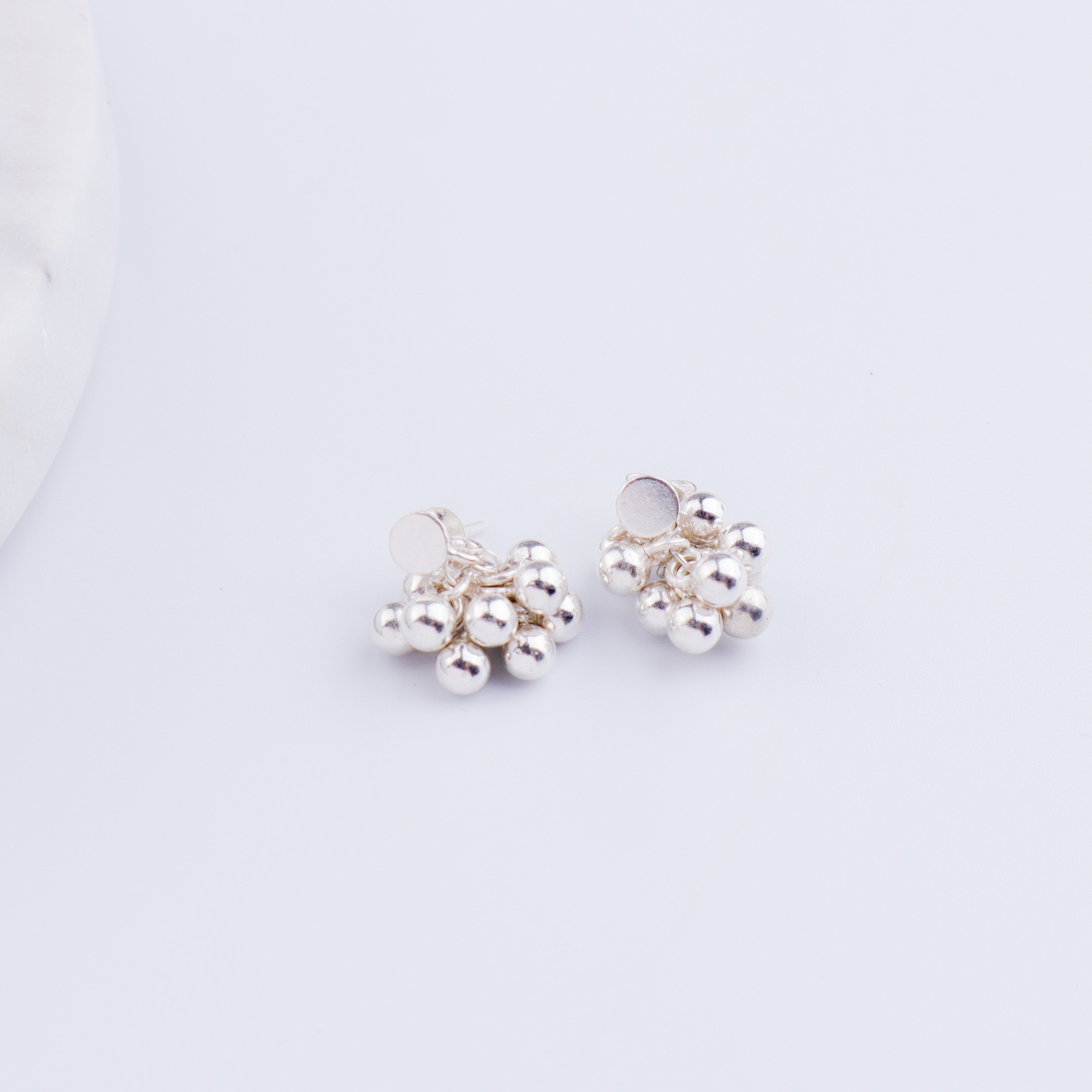 Silver Bead Bunch Studs (Suitable for Kids & Toddlers) | 92.5 Silver