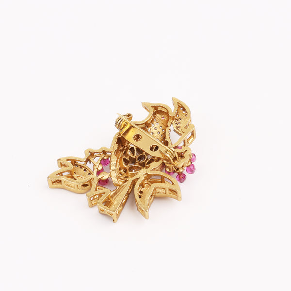 22K Gold Plated Fashion Unisex Brooch