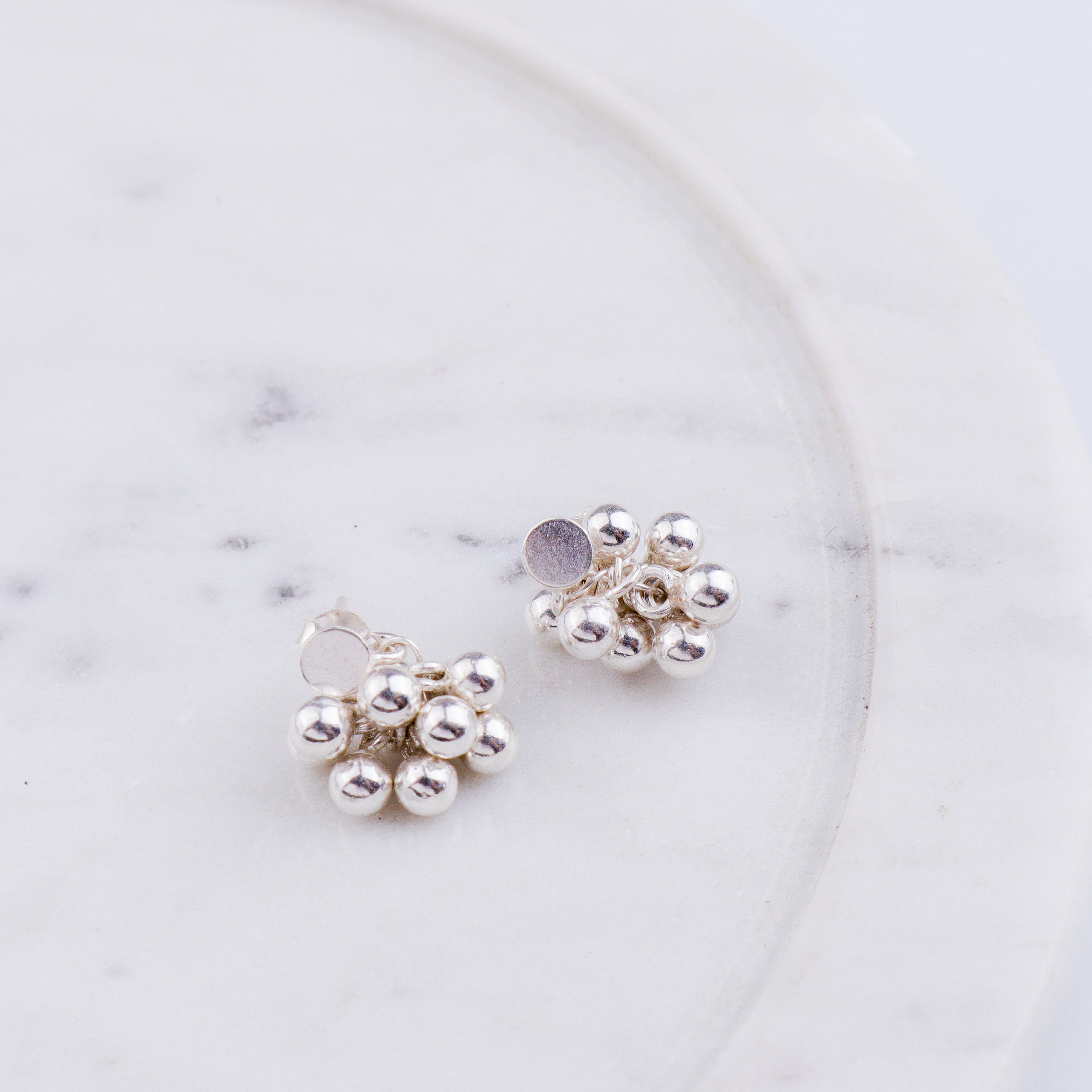 Silver Bead Bunch Studs (Suitable for Kids & Toddlers) | 92.5 Silver