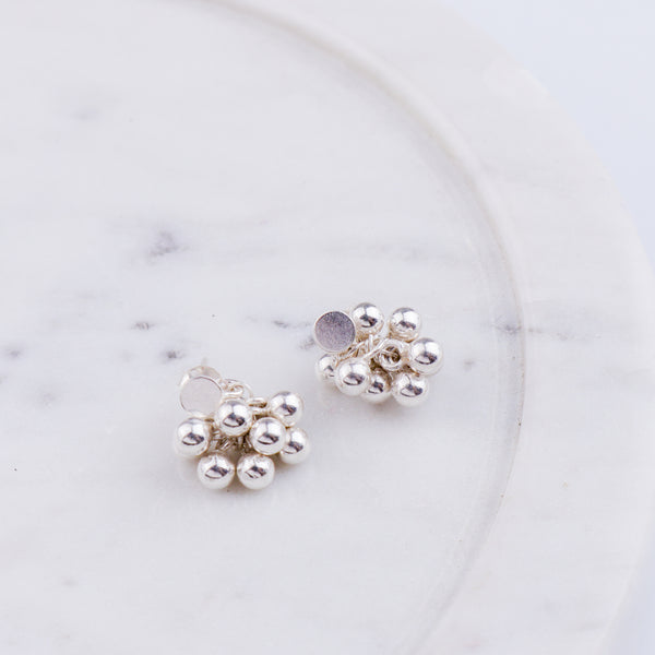 Silver Bead Bunch Studs (Suitable for Kids & Toddlers) | 92.5 Silver