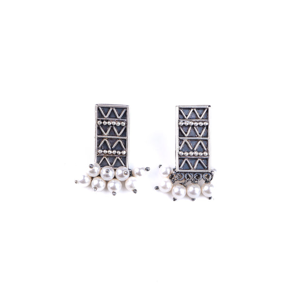 Silver nakshi set with pearls (small)