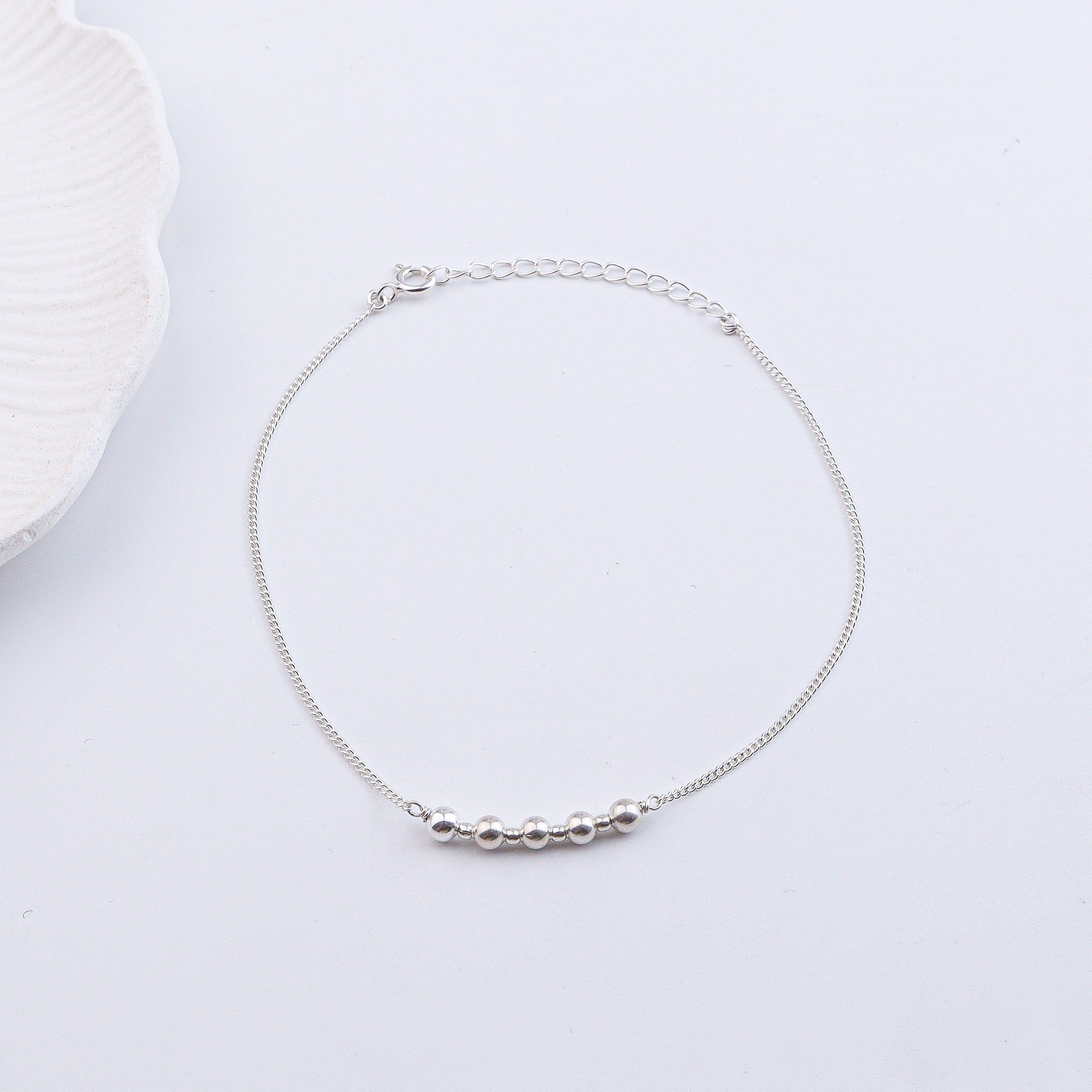 Silver Bead Anklet (Project Handmade)