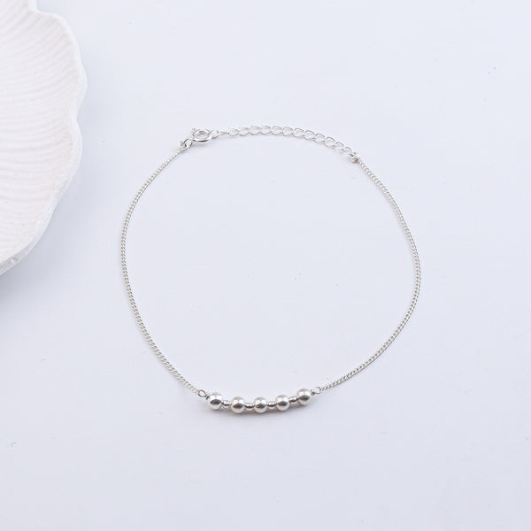 Silver Bead Anklet (Project Handmade)