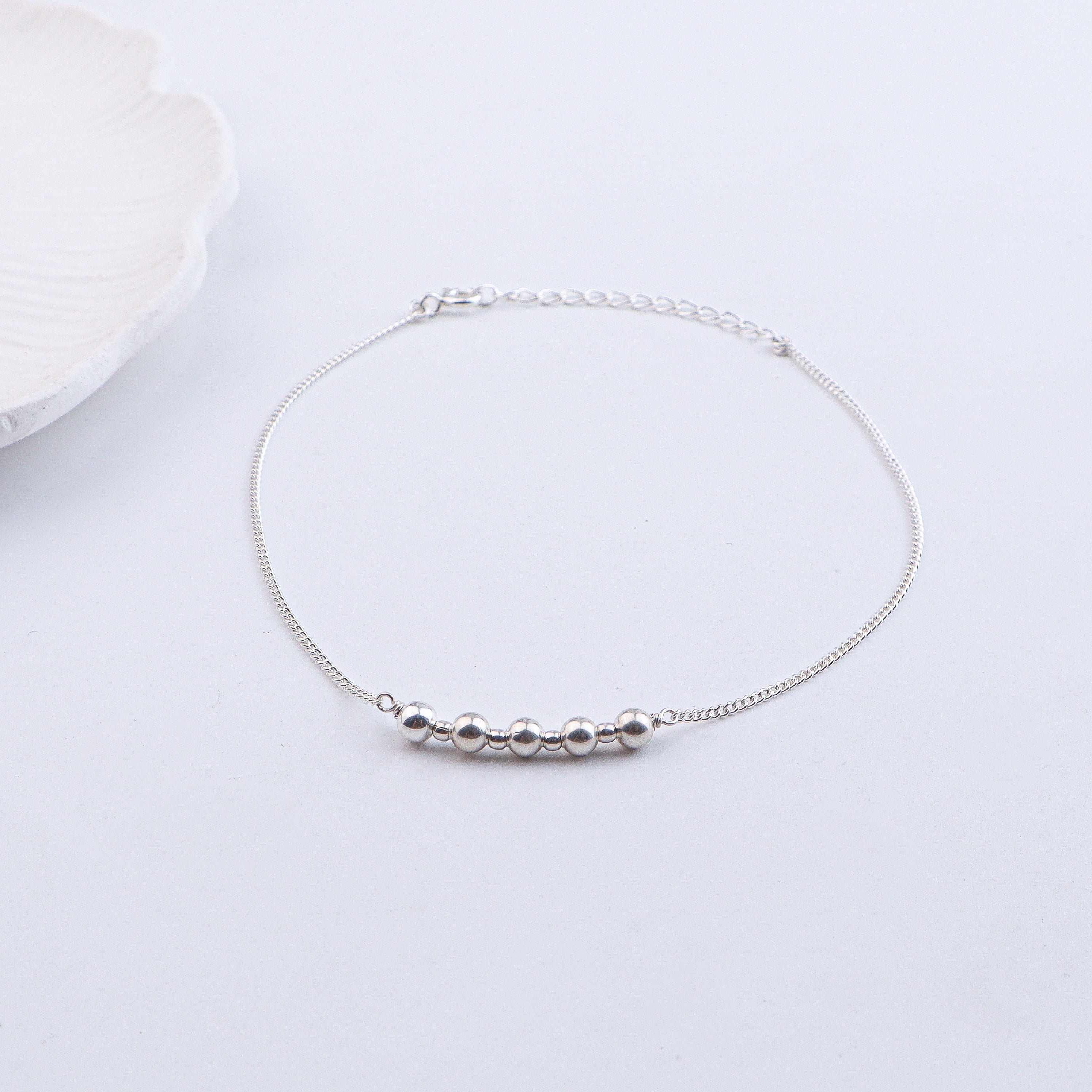 Silver Bead Anklet (Project Handmade)