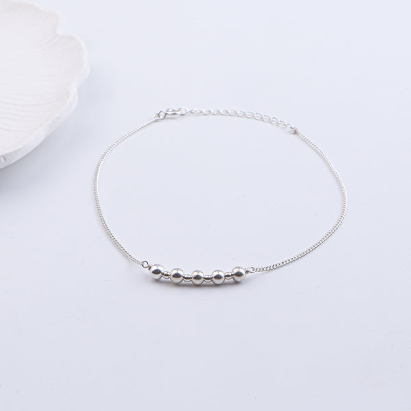 Silver Bead Anklet (Project Handmade)