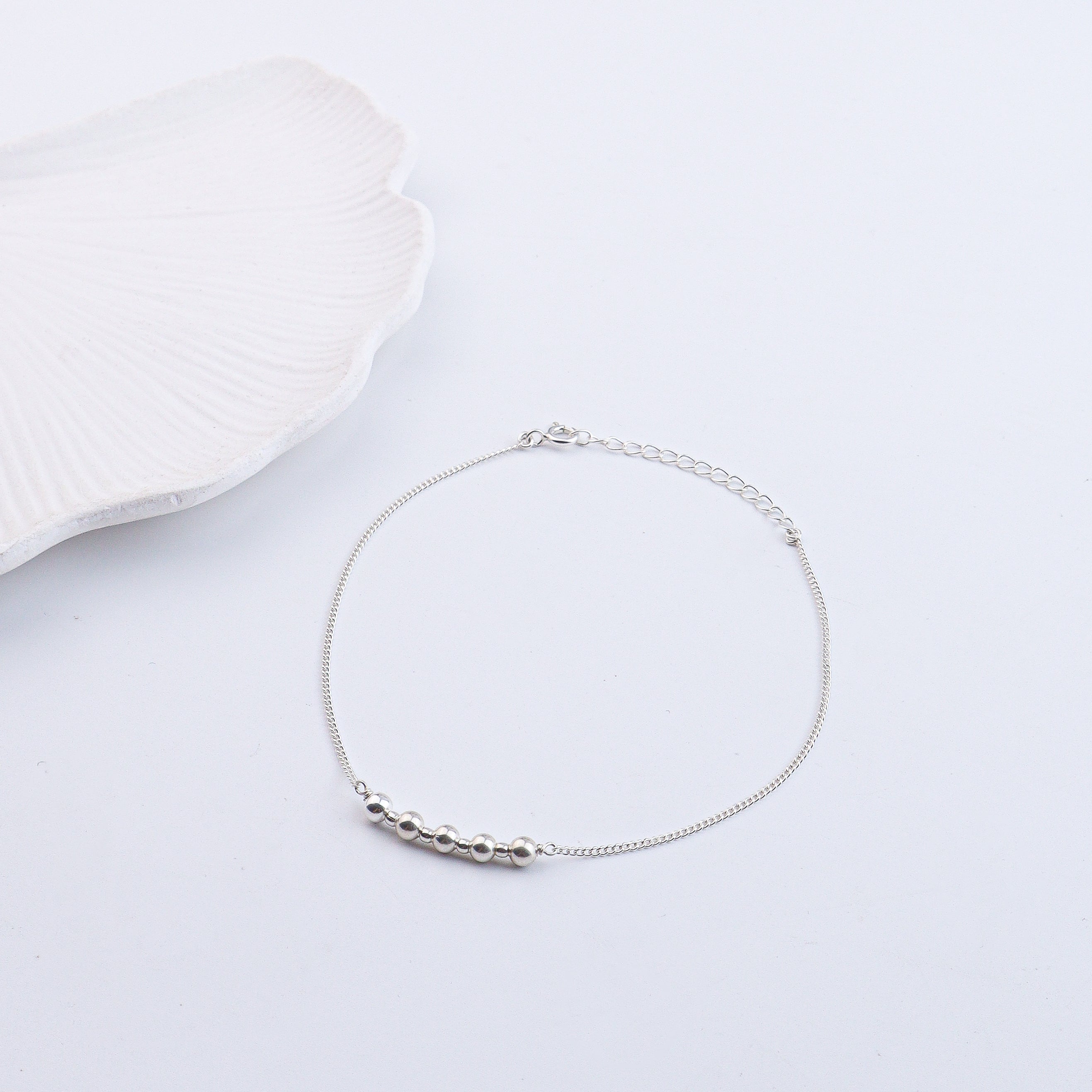 Silver Bead Anklet (Project Handmade)