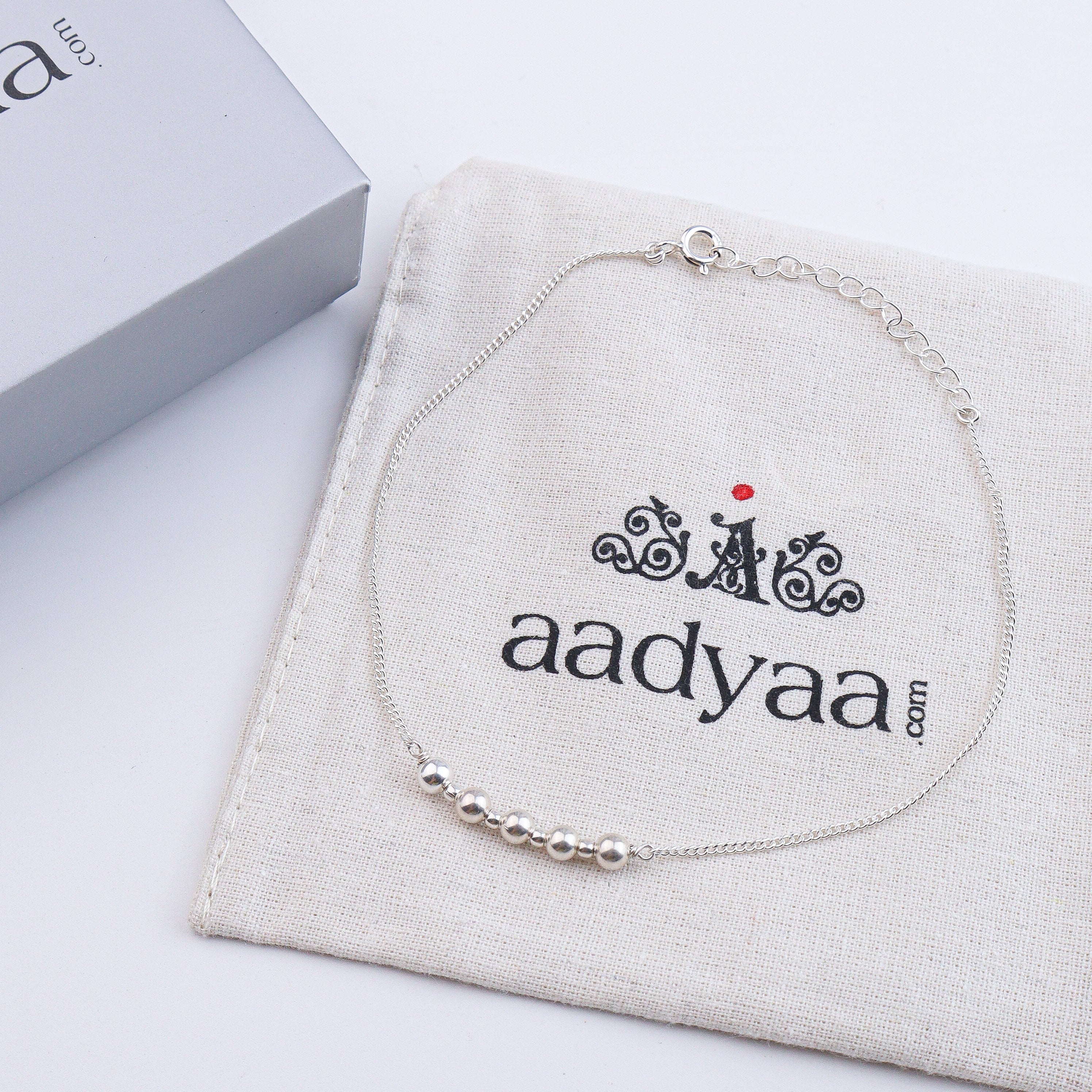 Silver Bead Anklet (Project Handmade)