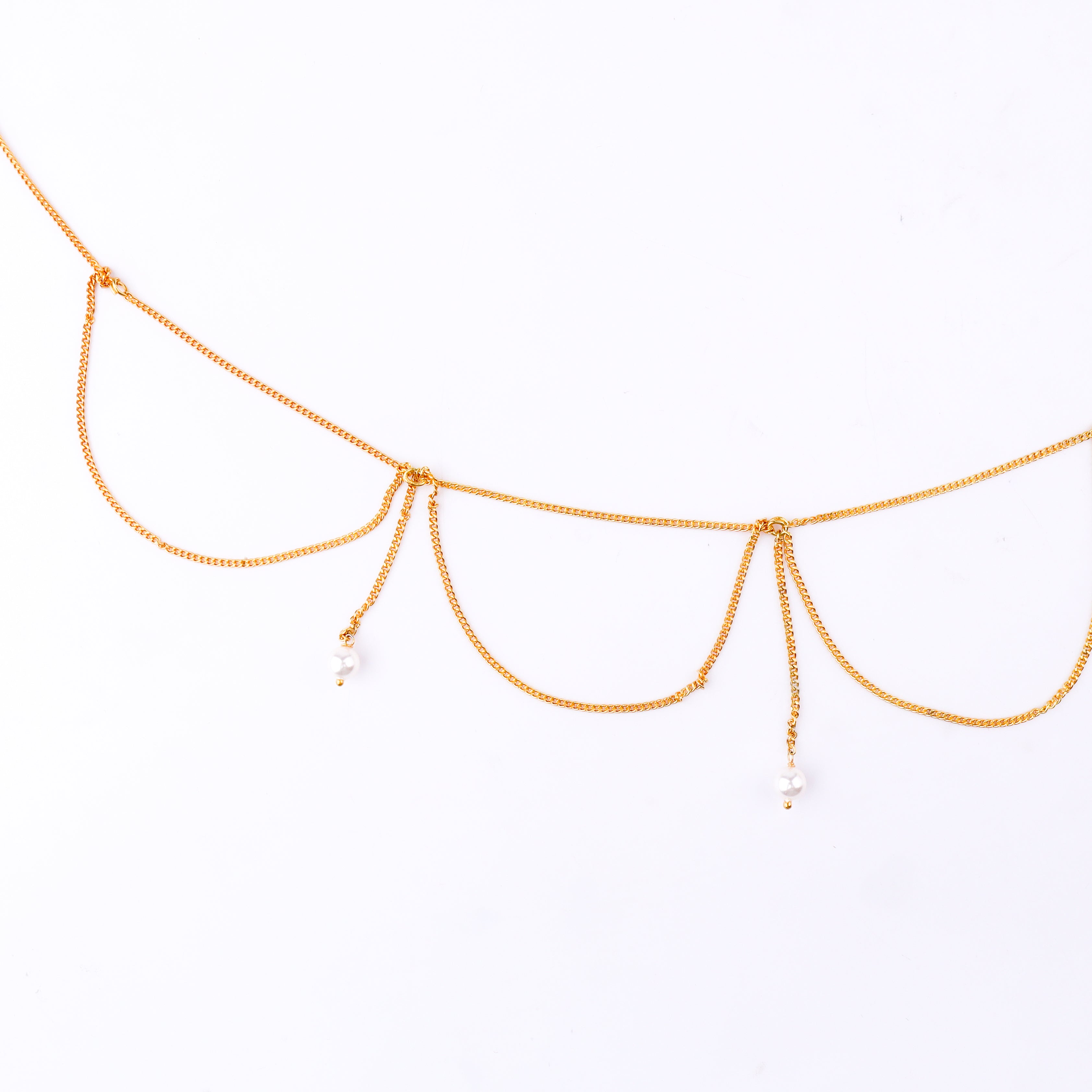 Waist Chain / Kamar Bandh with Pearl (Jhalar) | 22K Gold-Plated