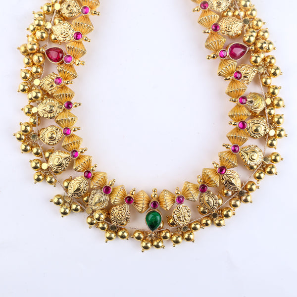 Kolhapuri Saaj - Choker length | 92.5 Silver | 22K Gold Plated (Made to Order)