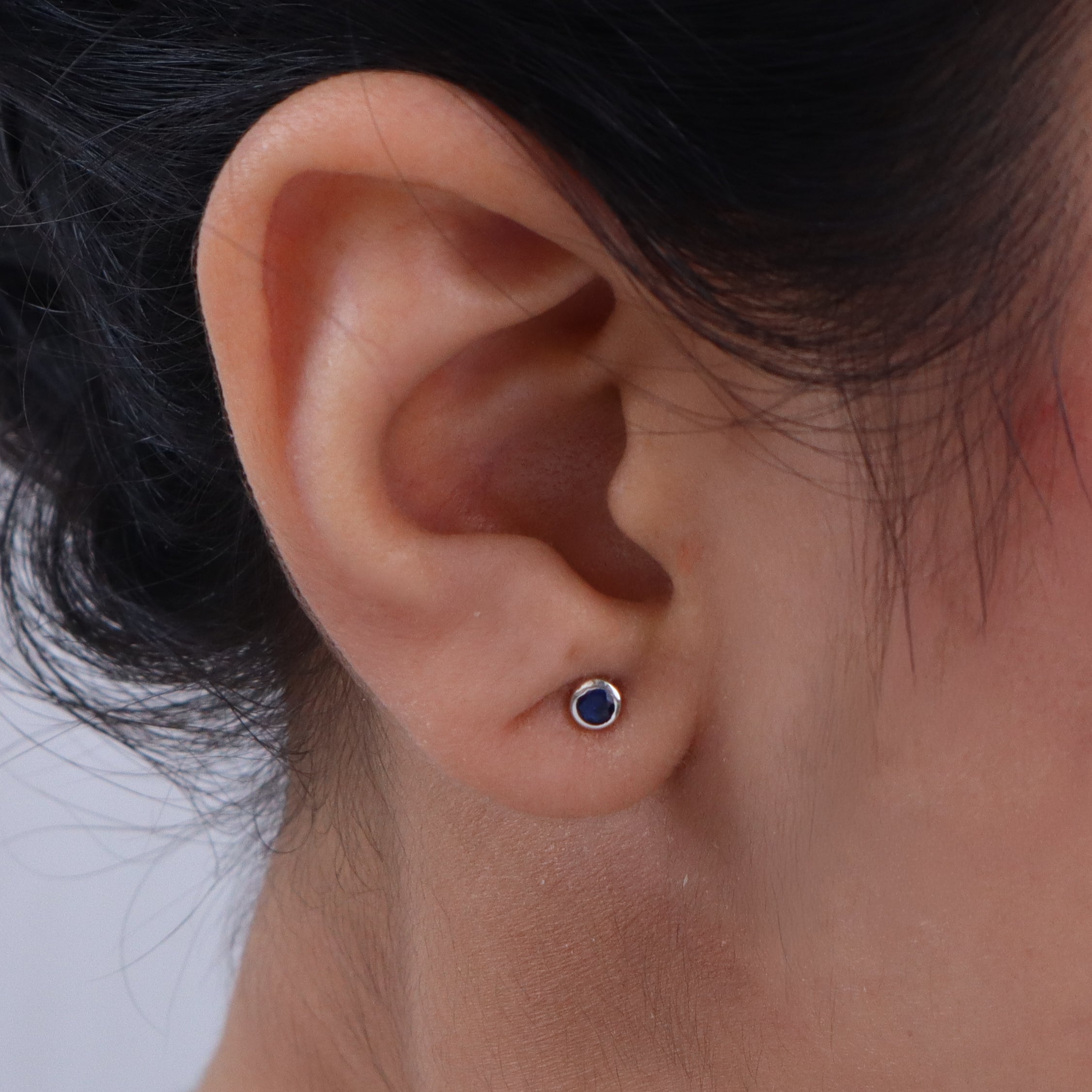 Tiny Black Silver Studs | CZ | 92.5 Silver