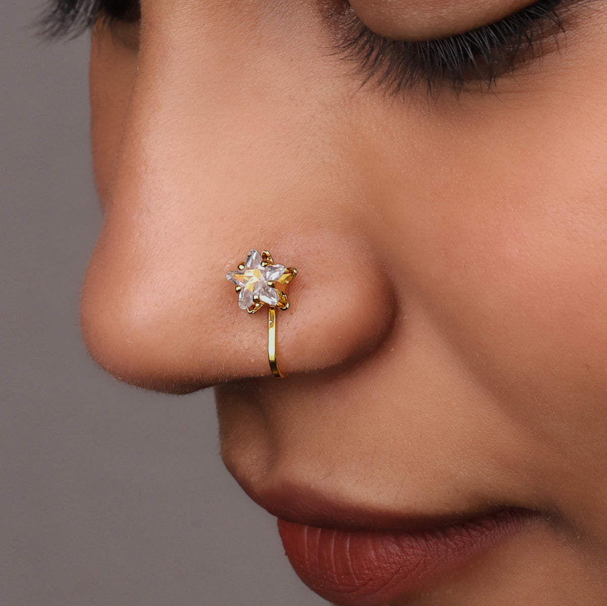 22K Gold Plated Fashion Bugadi / Nose Pin