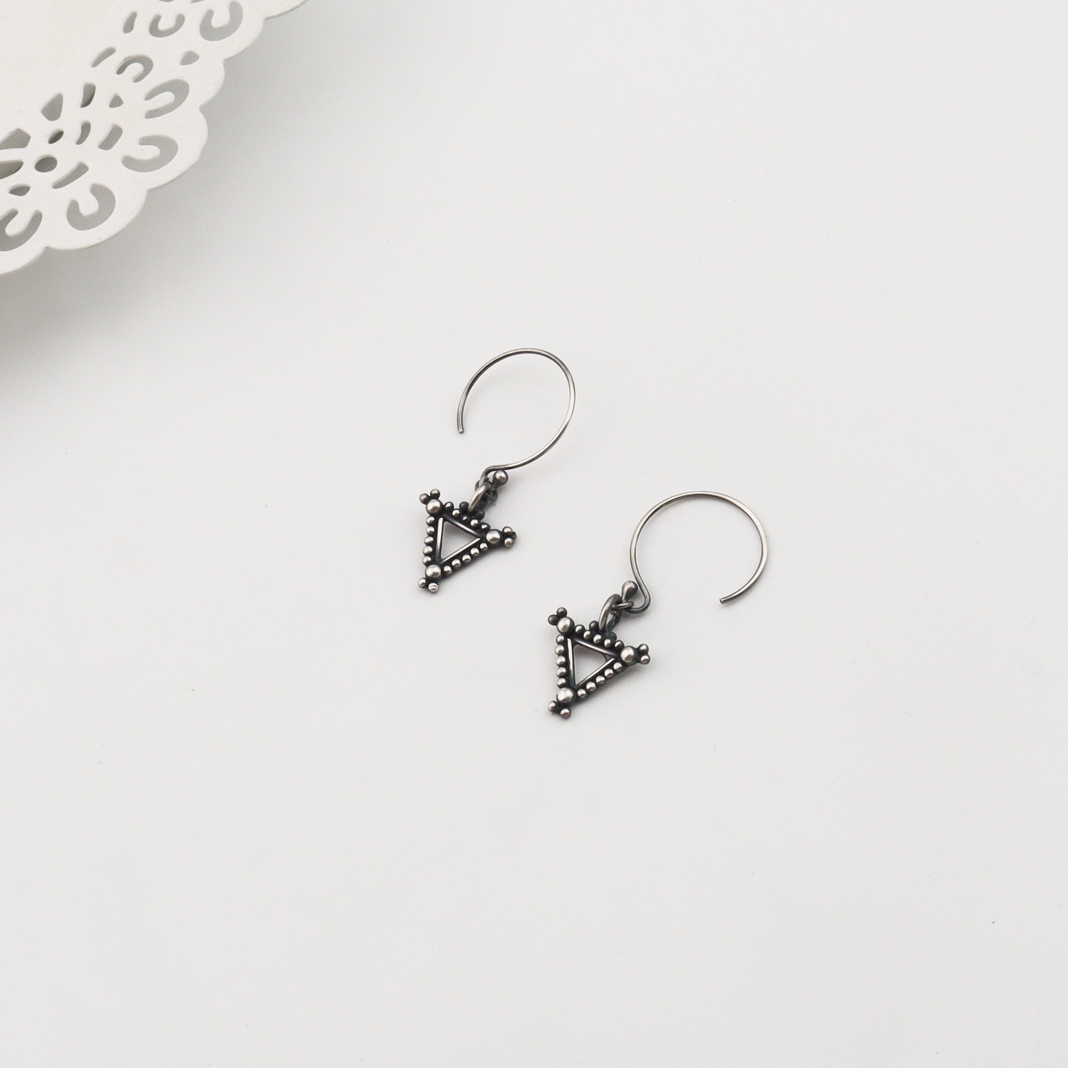 Silver Triangle Dangler Earring
