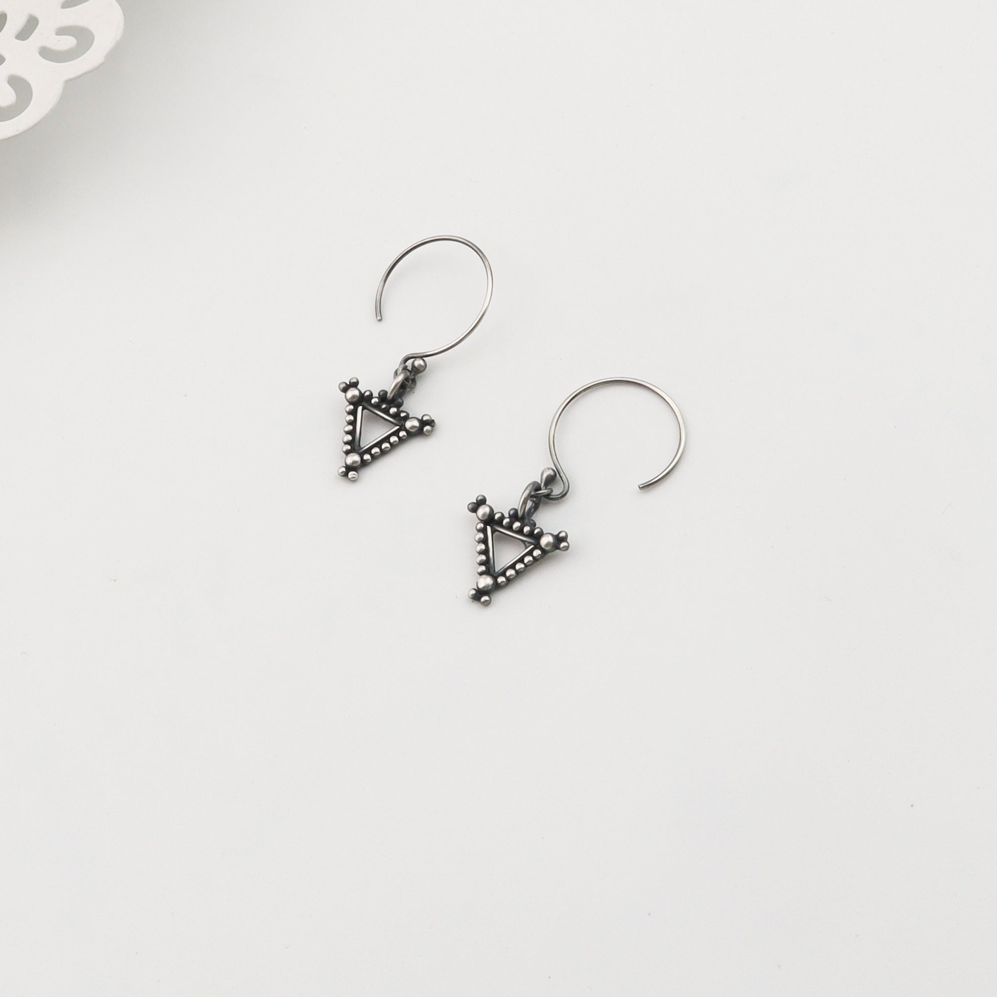 Silver Triangle Dangler Earring