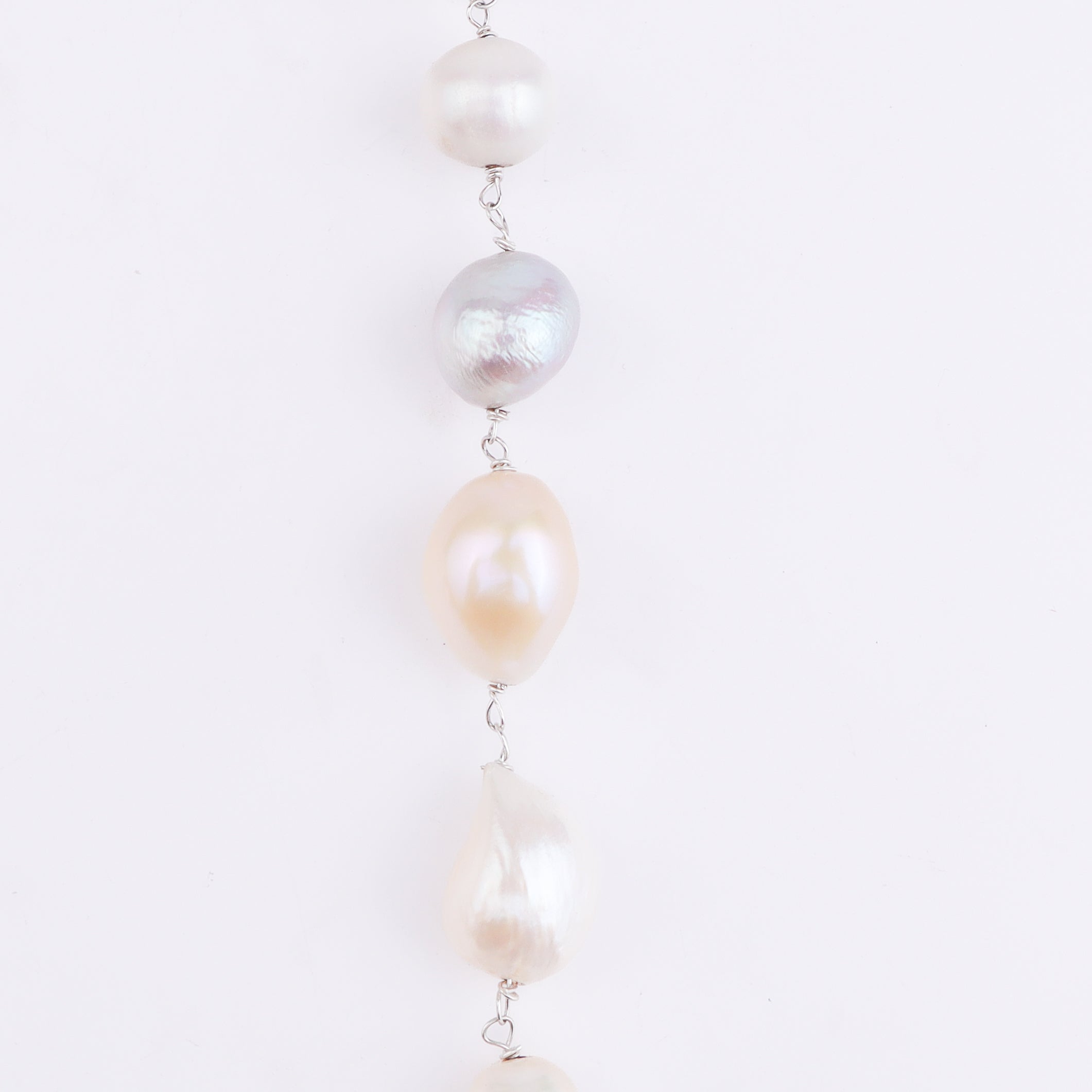 Silver Green CZ Tanmani Set with Freshwater Pearl Ganthan