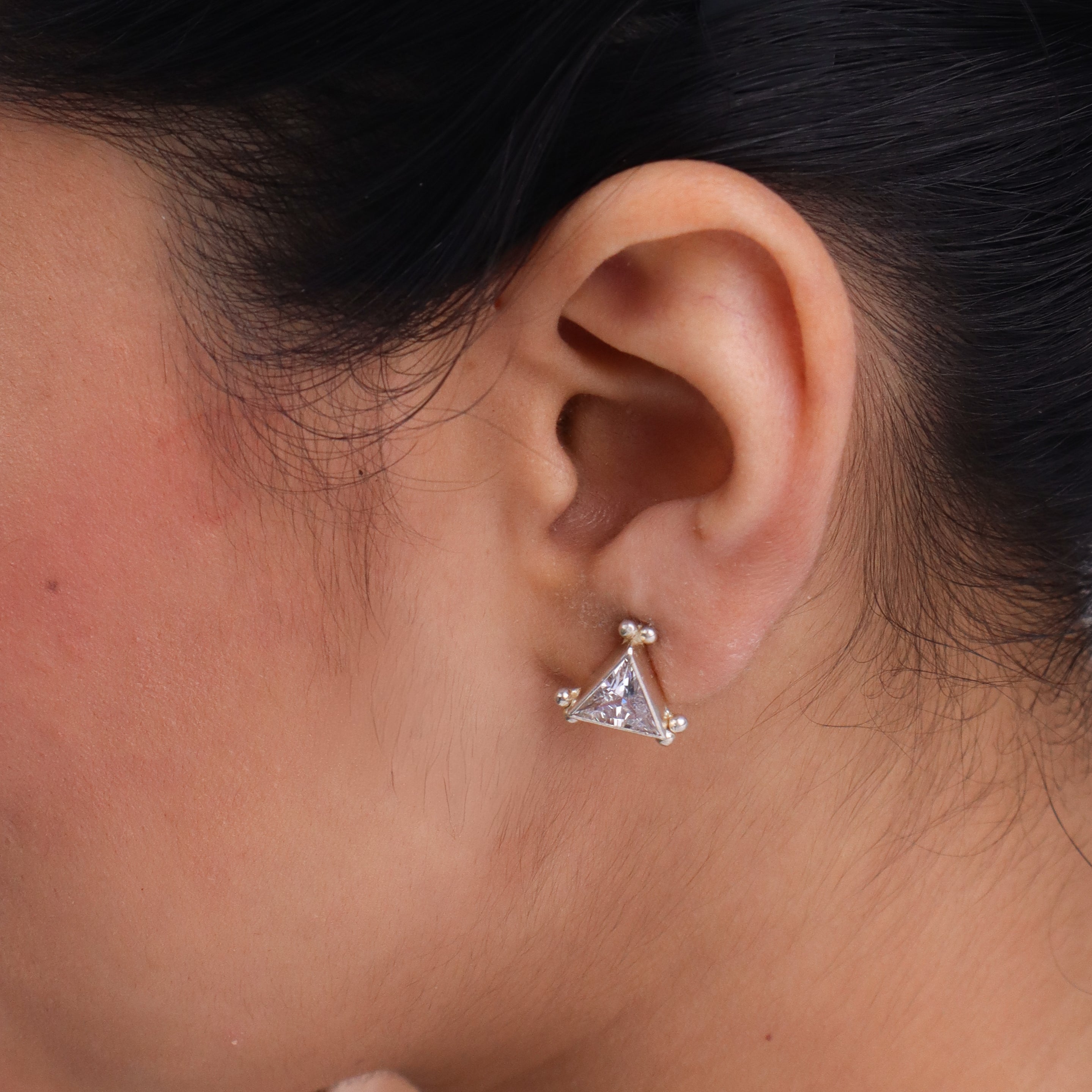 Silver Triangle Studs | CZ | 92.5 Silver