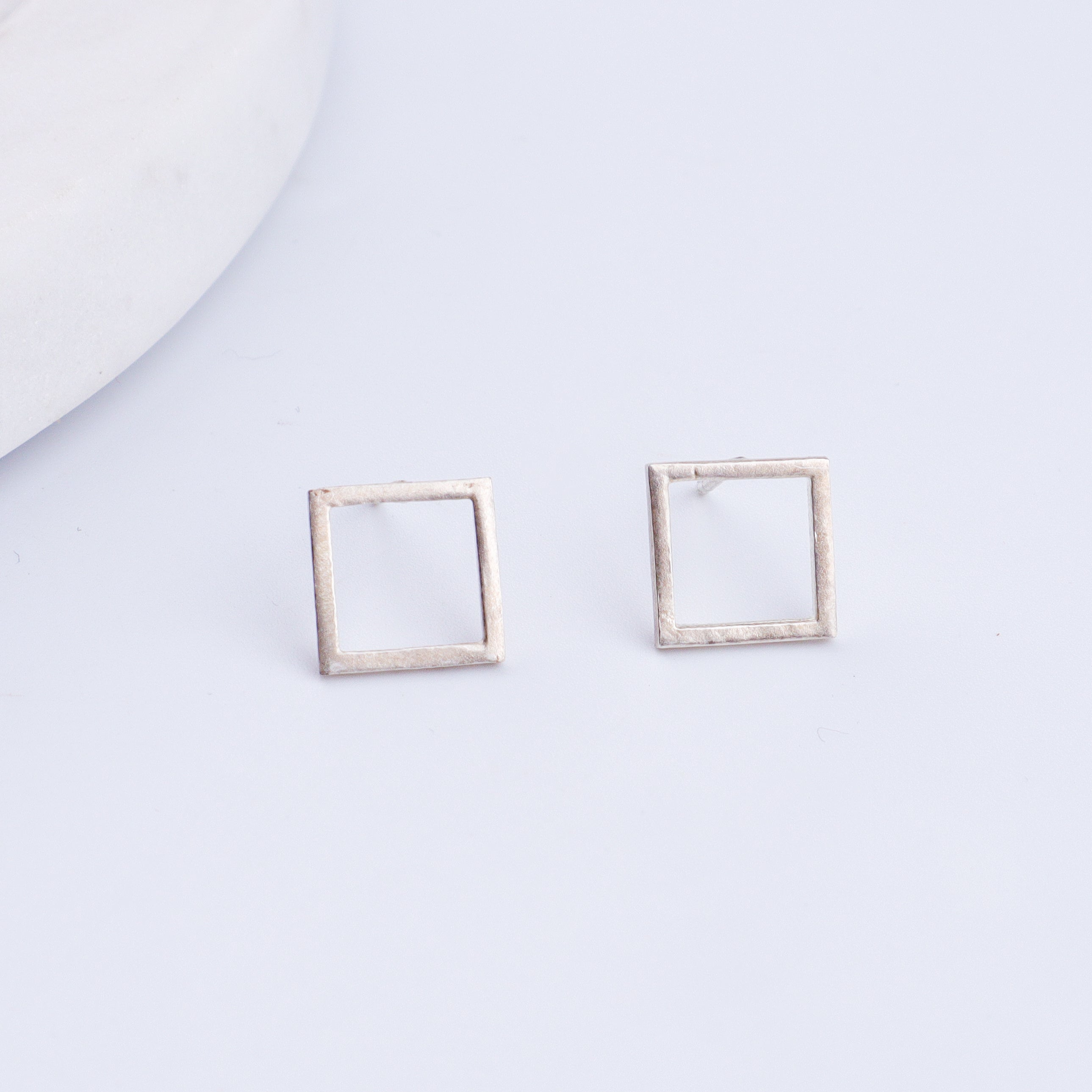 Tiny Silver Square Studs | 92.5 Silver