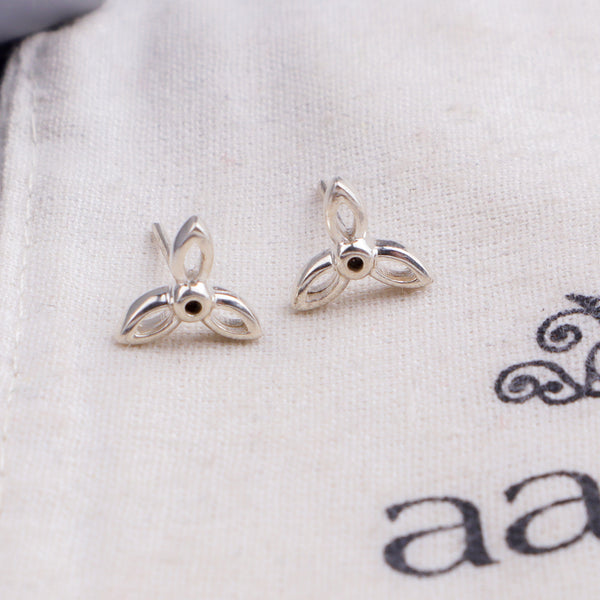Silver Tiny Flower Earring , great for second piercing !